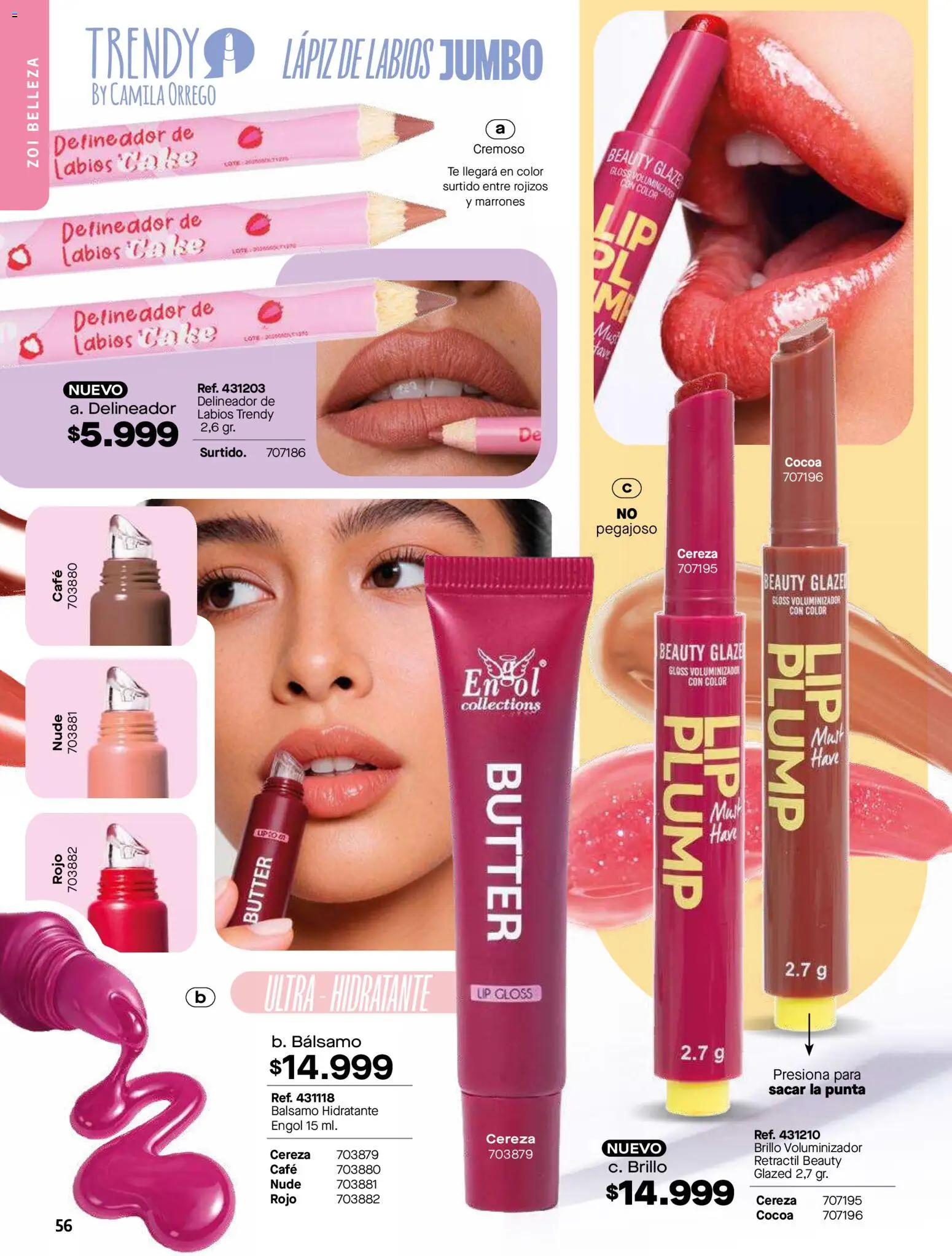 Carmel revista - valida desde el 01.05.2026 | Página: 56 | Productos: Bálsamo, Brillo, Delineador, Café