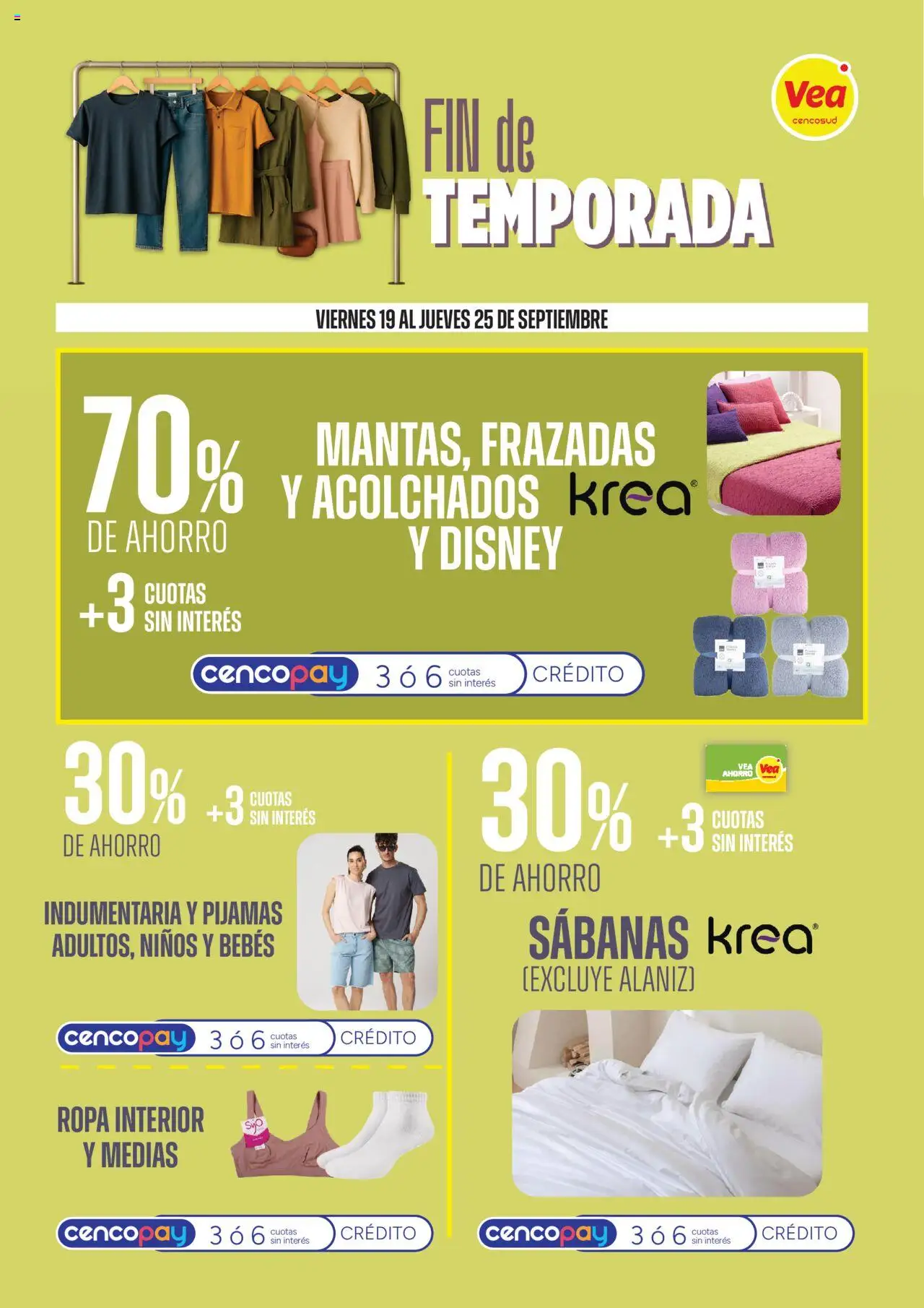 Vea - Ofertas especial para tu casa │ válido desde el 19.09.2025 | Página: 8 | Productos: Sabanas, Ropa, Ropa interior, Medias