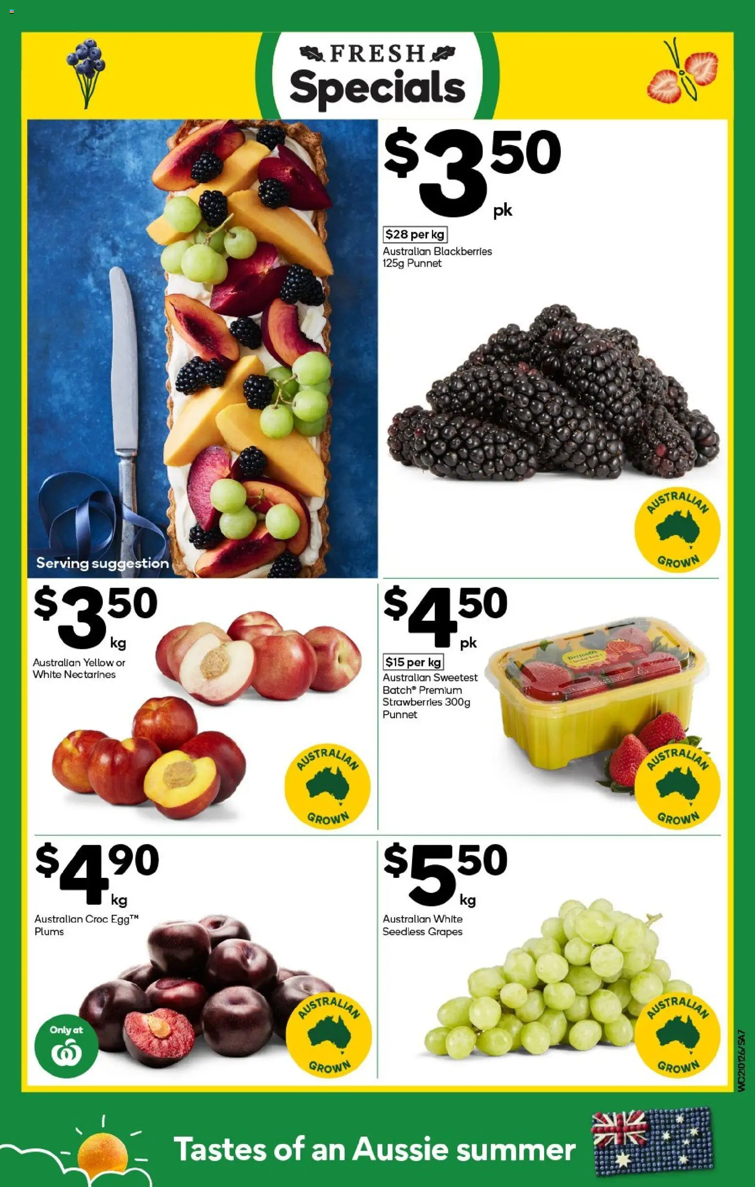 Woolworths catalogue - valid from 21.01.2026 | Page: 7 | Products: Strawberries, Grapes, Plums