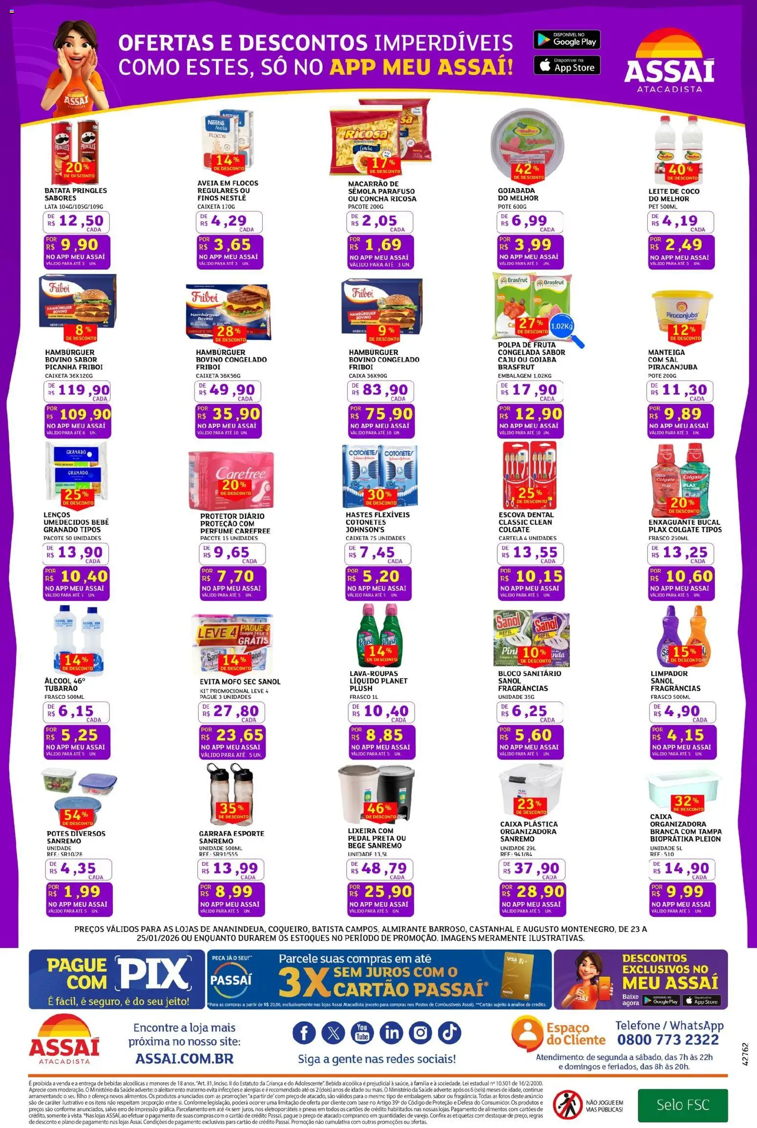 Assaí Atacadista Folheto - válido de 23.01.2026 | Página: 3 | Produtos: Picanha, Pneus, Sal, Goiabada