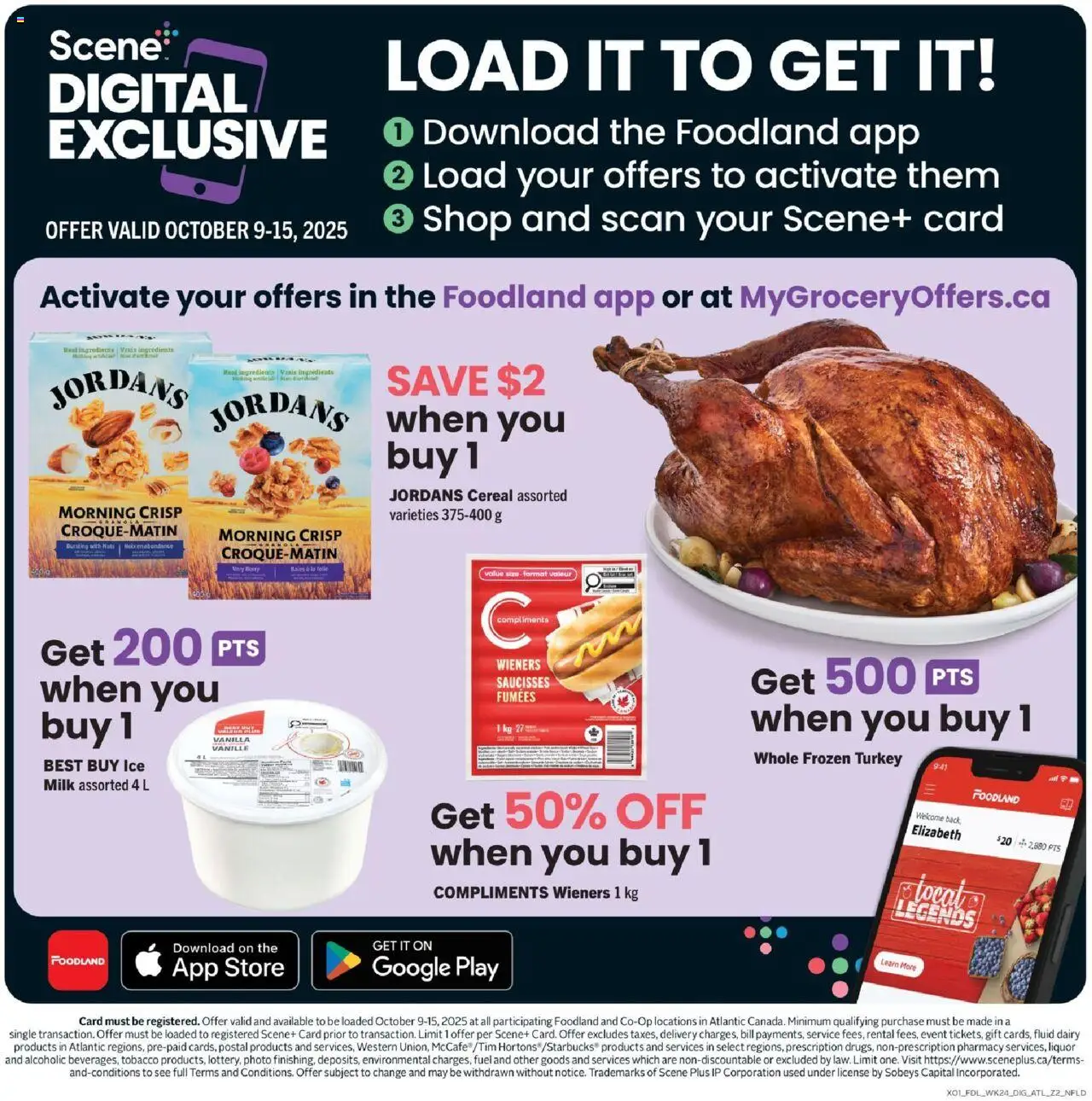 Foodland flyer valid from 09.10.2025 | Page: 12 | Products: Nuts, Turkey, Milk