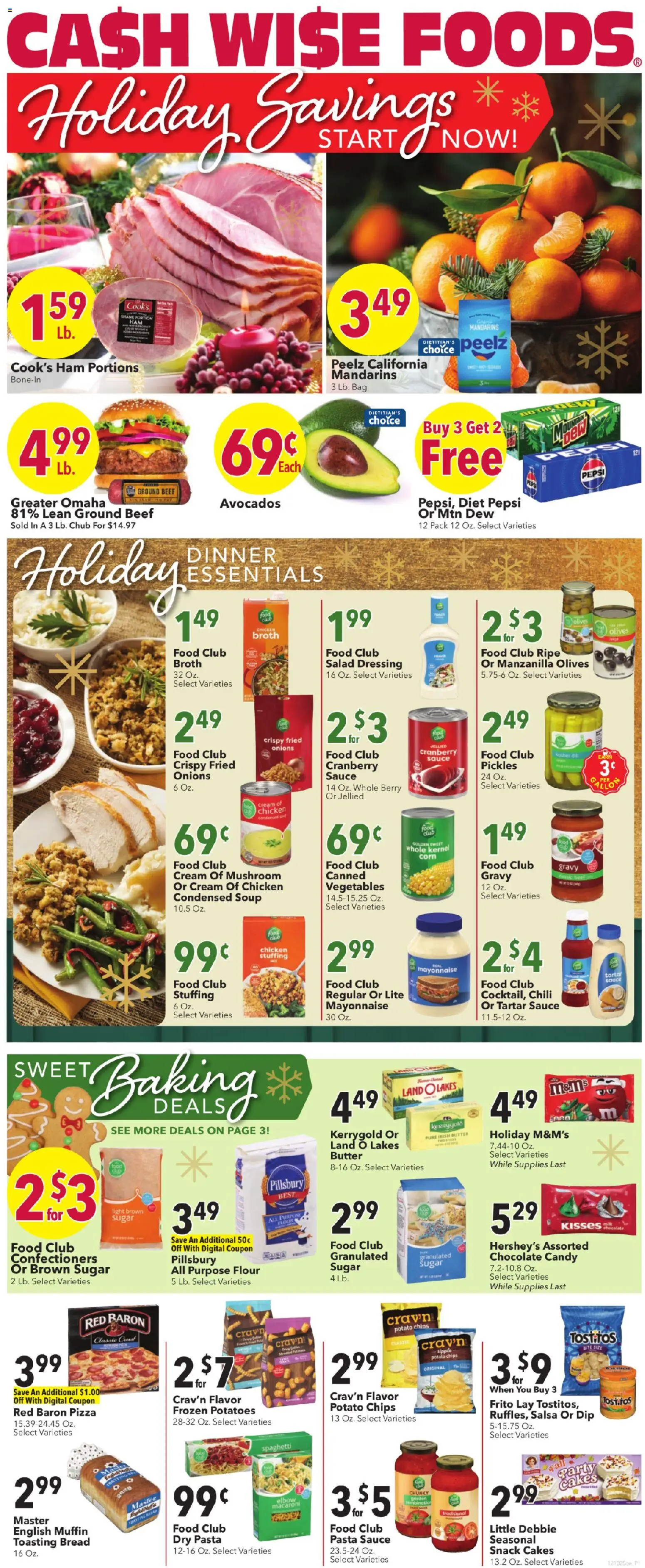 Cash Wise Weekly Ad - valid from 10.12.2025 | Page: 1 | Products: Bread, Potatoes, Muffin, Dill