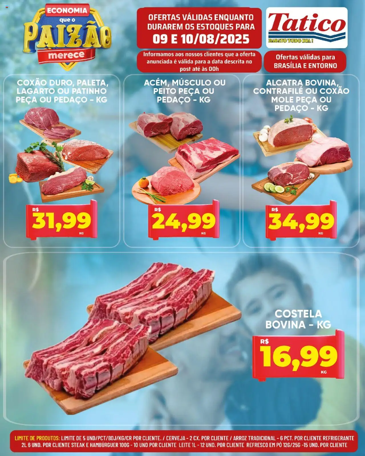 Tatico Folheto - válido de 09.08.2025 | Página: 7 | Produtos: Pó, Alcatra, Leite, Hambúrguer