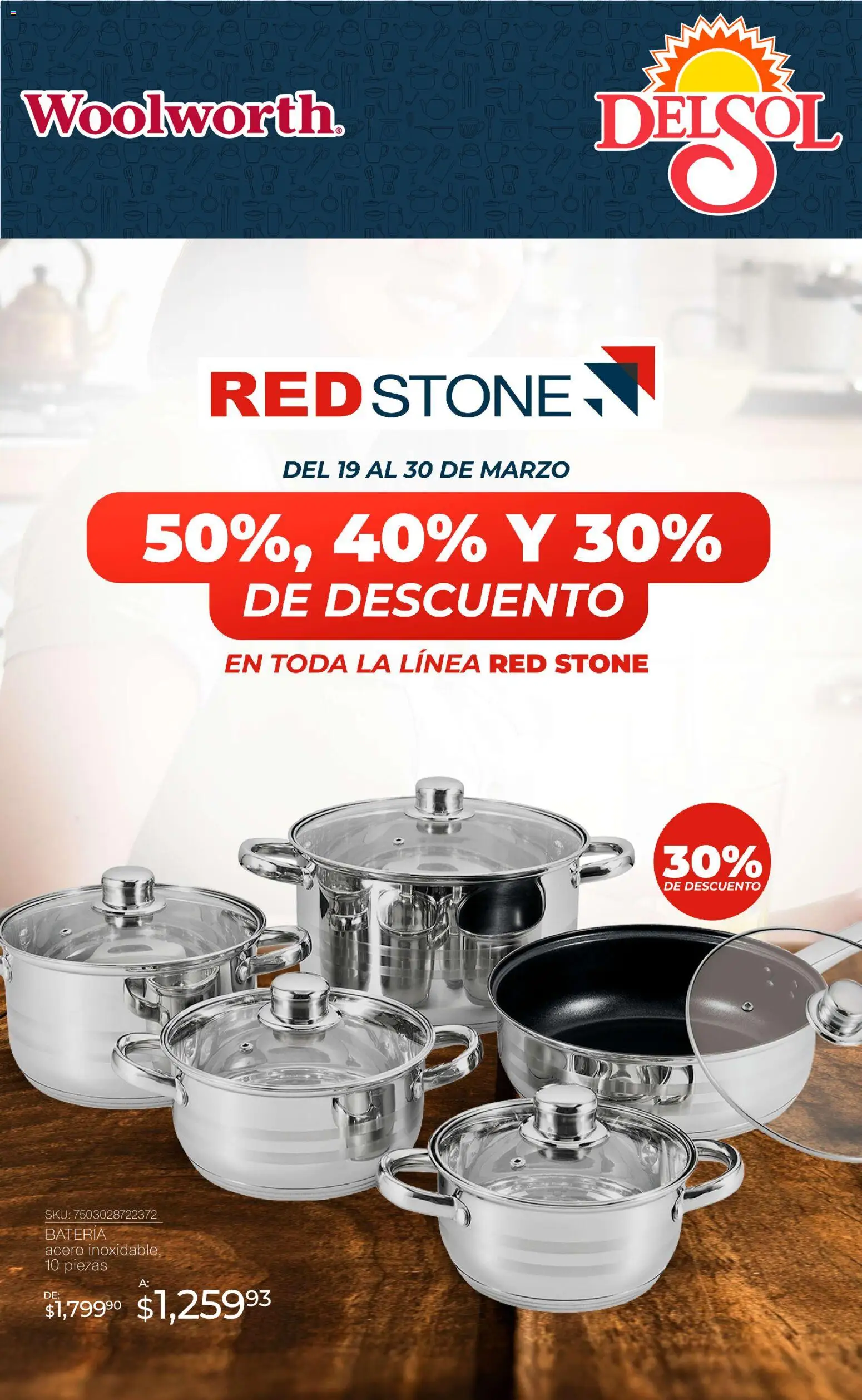 Nuevas ofertas de Del Sol y Woolworth catálogo válidas en toda la República Mexicana desde el 19.03.2026. ¡Encuentra las mejores ofertas en Del Sol y Woolworth catálogo! | Página: 2 | Productos: Batería