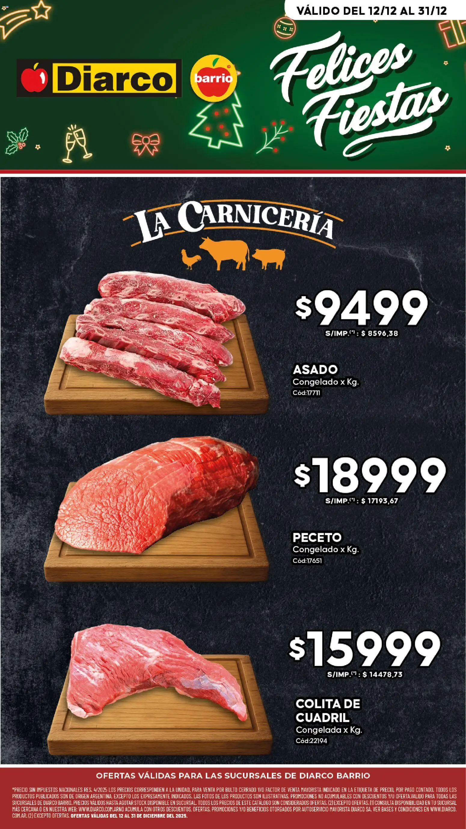 Diarco - Fiestas Carniceria │ válido desde el 12.12.2025 | Página: 1