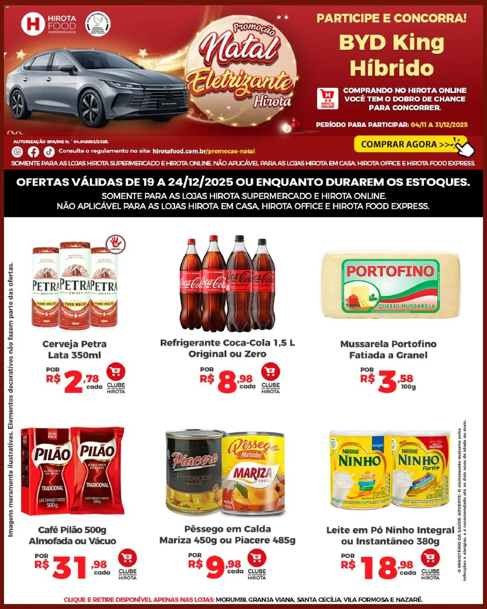 Hirota Food Folheto - válido de 19.12.2025 | Página: 1 | Produtos: Queijo, Café, Refrigerante, Leite em pó