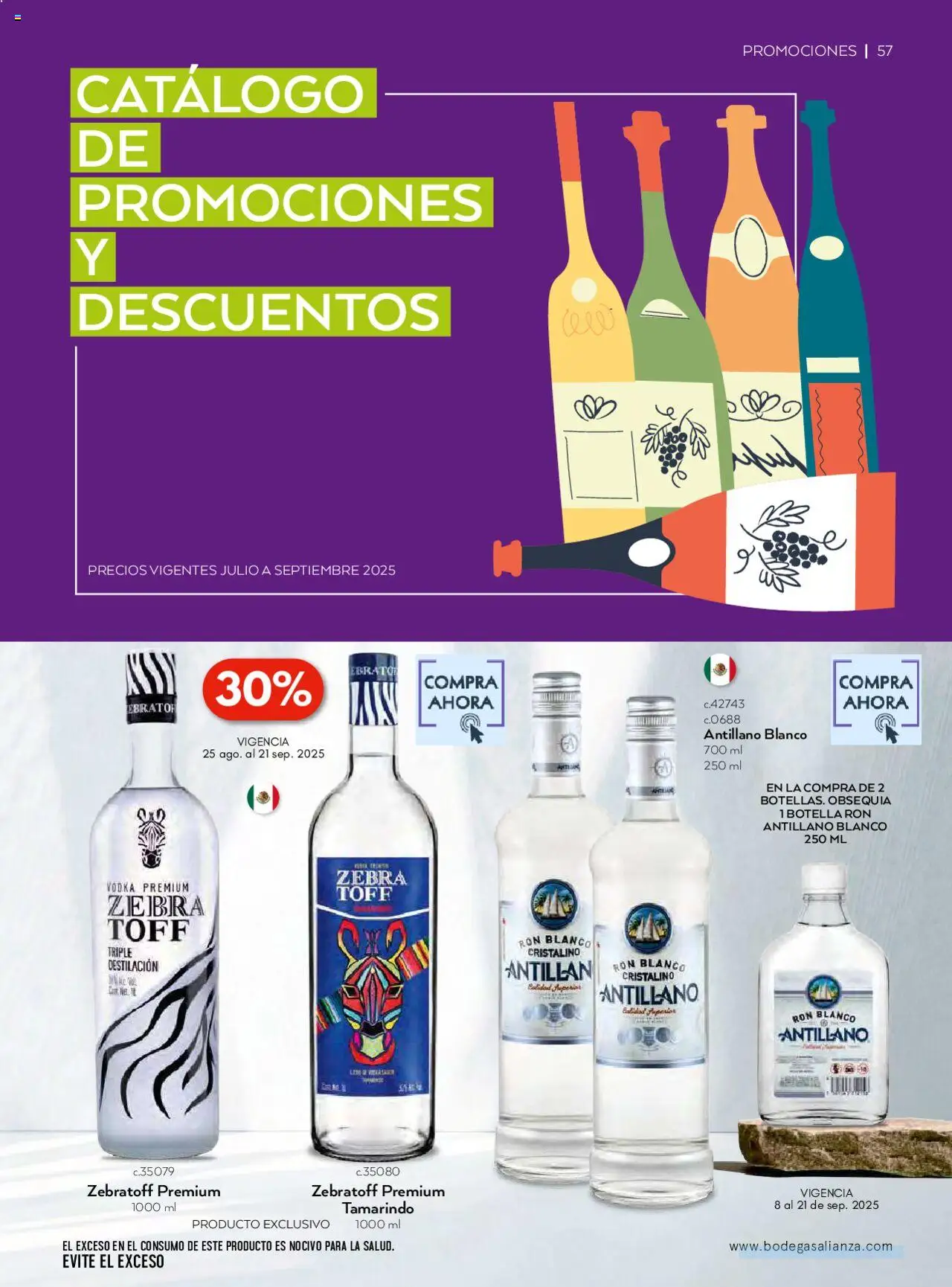 Nuevas ofertas de Bodegas Alianza válidas en toda la República Mexicana desde el 01.07.2025. ¡Encuentra las mejores ofertas en Bodegas Alianza catálogo Cava Morada! | Página: 59 | Productos: Botella, Vodka