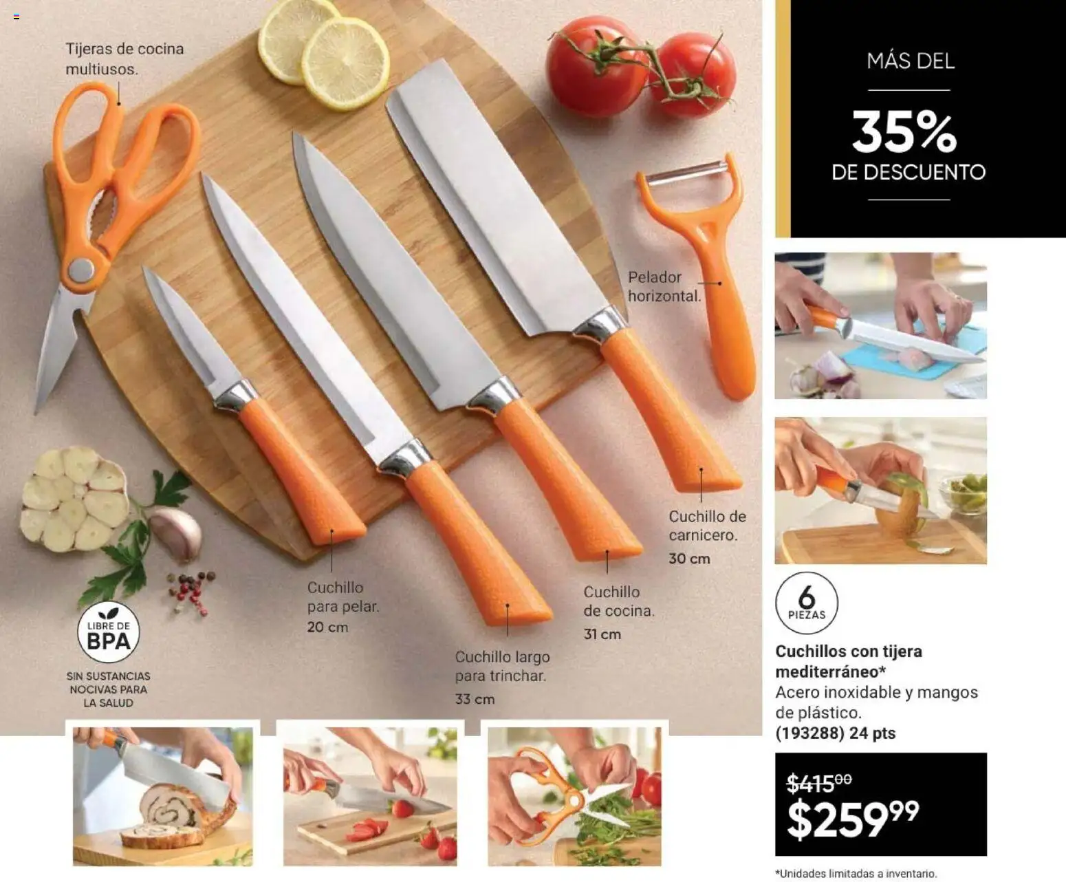 Nuevas ofertas de AVON válidas en toda la República Mexicana desde el 08.05.2026. ¡Encuentra las mejores ofertas en AVON Casa & Estilo 8 2026! | Página: 69 | Productos: Tijera, Cocina, Cuchillo