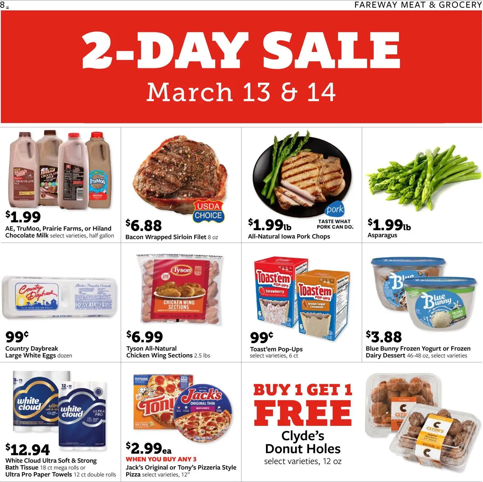 Fareway Weekly Ad - valid from 09.03.2026 | Page: 8 | Products: Asparagus, Milk, Yogurt, Eggs