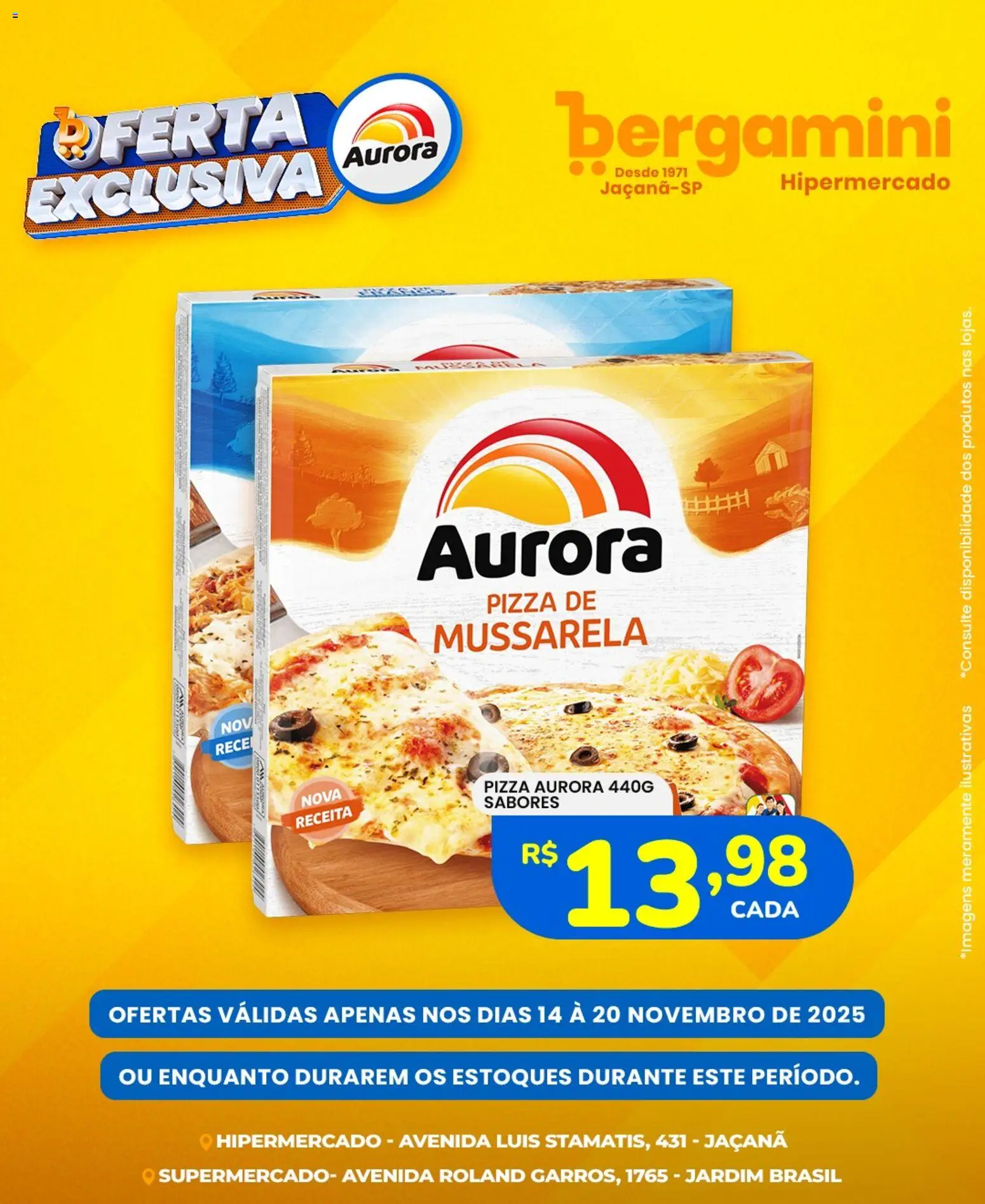 Supermercado Bergamini Folheto - válido de 14.11.2025 | Página: 4 | Produtos: Pizza, Mussarela