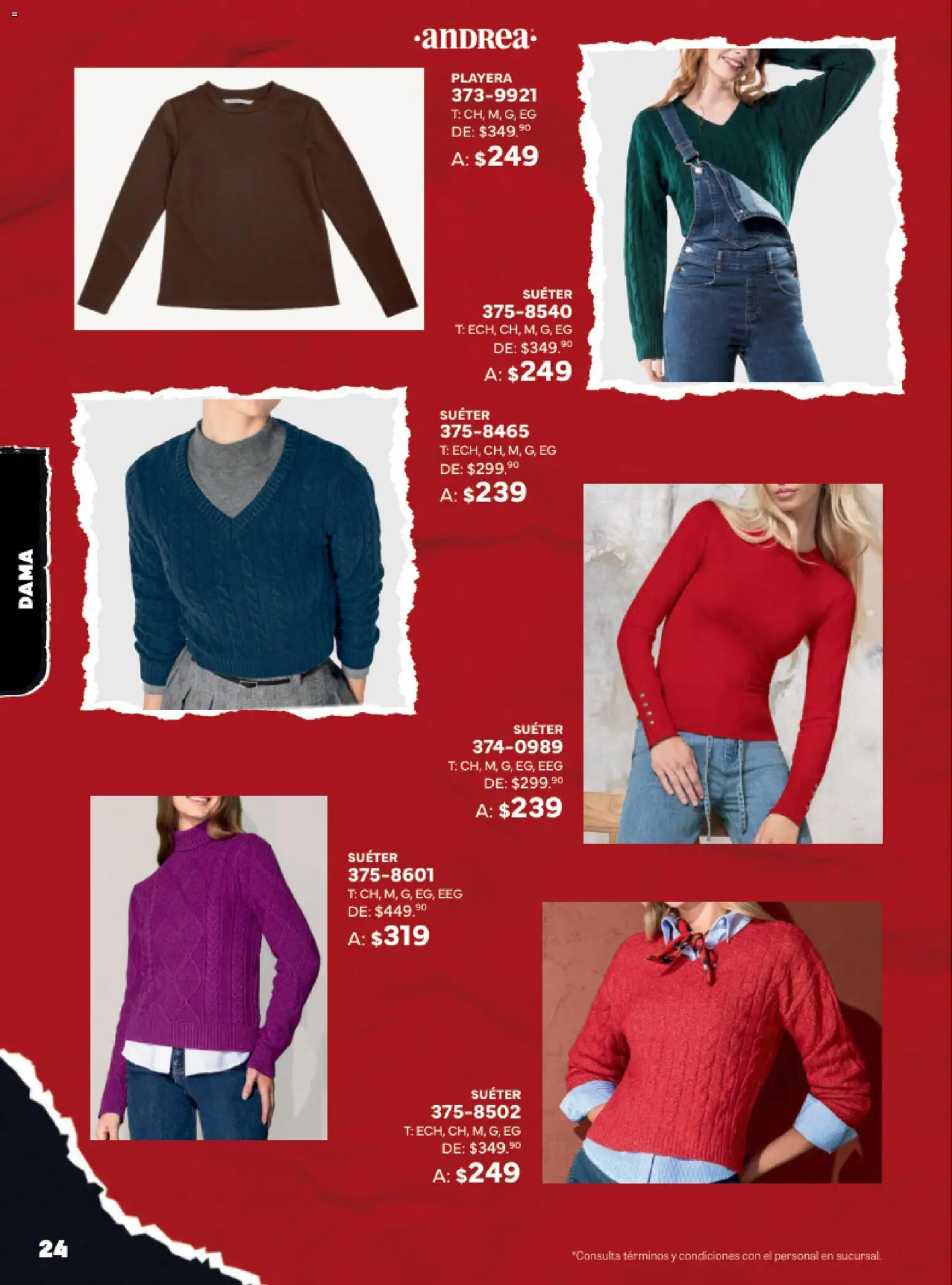 Nuevas ofertas de Andrea válidas en toda la República Mexicana desde el 02.11.2025. ¡Encuentra las mejores ofertas en Andrea Buen Fin ! | Página: 24 | Productos: Suéter, Playera