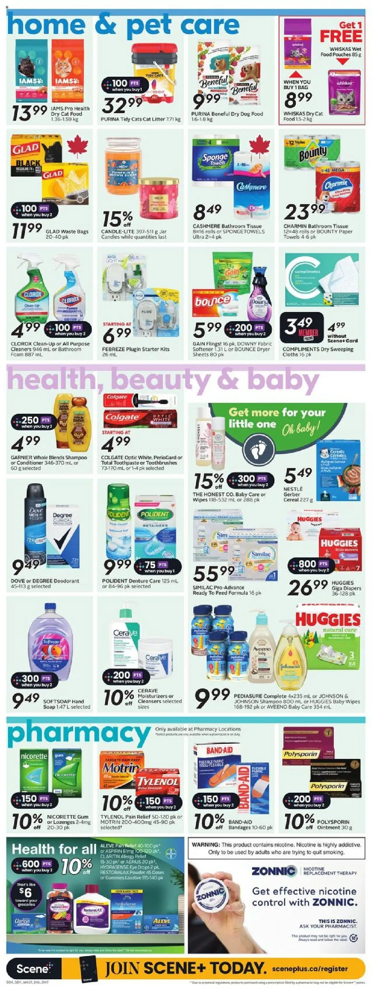 Sobeys flyer valid from 18.09.2025 | Page: 12 | Products: Sponge, Shampoo, Conditioner, Deodorant