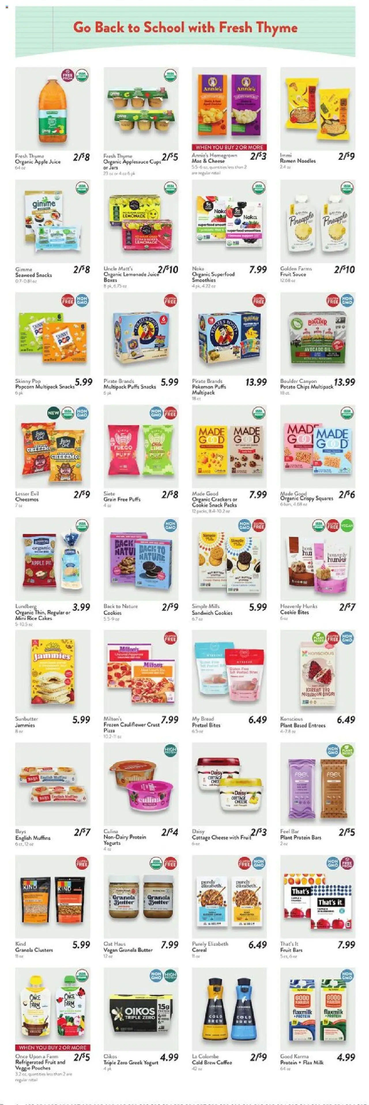 Fresh Thyme Weekly Ad - OH - valid from 30.07.2025 | Page: 7 | Products: Cheese, Yogurt, Oil, Pineapple