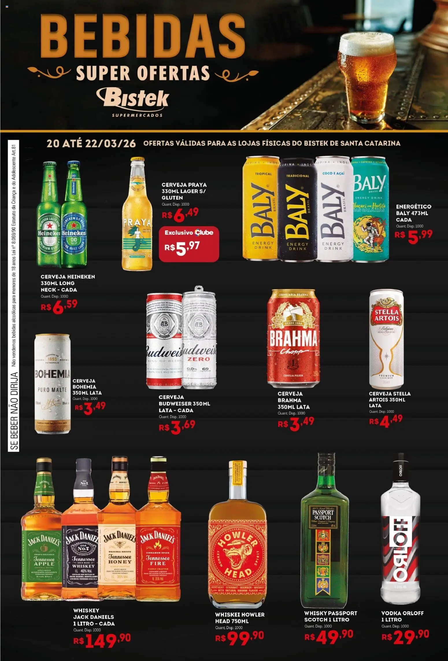 Bistek Supermercados Folheto - válido de 20.03.2026 | Página: 1 | Produtos: Coco, Hortelã, Cerveja Heineken, Vodka