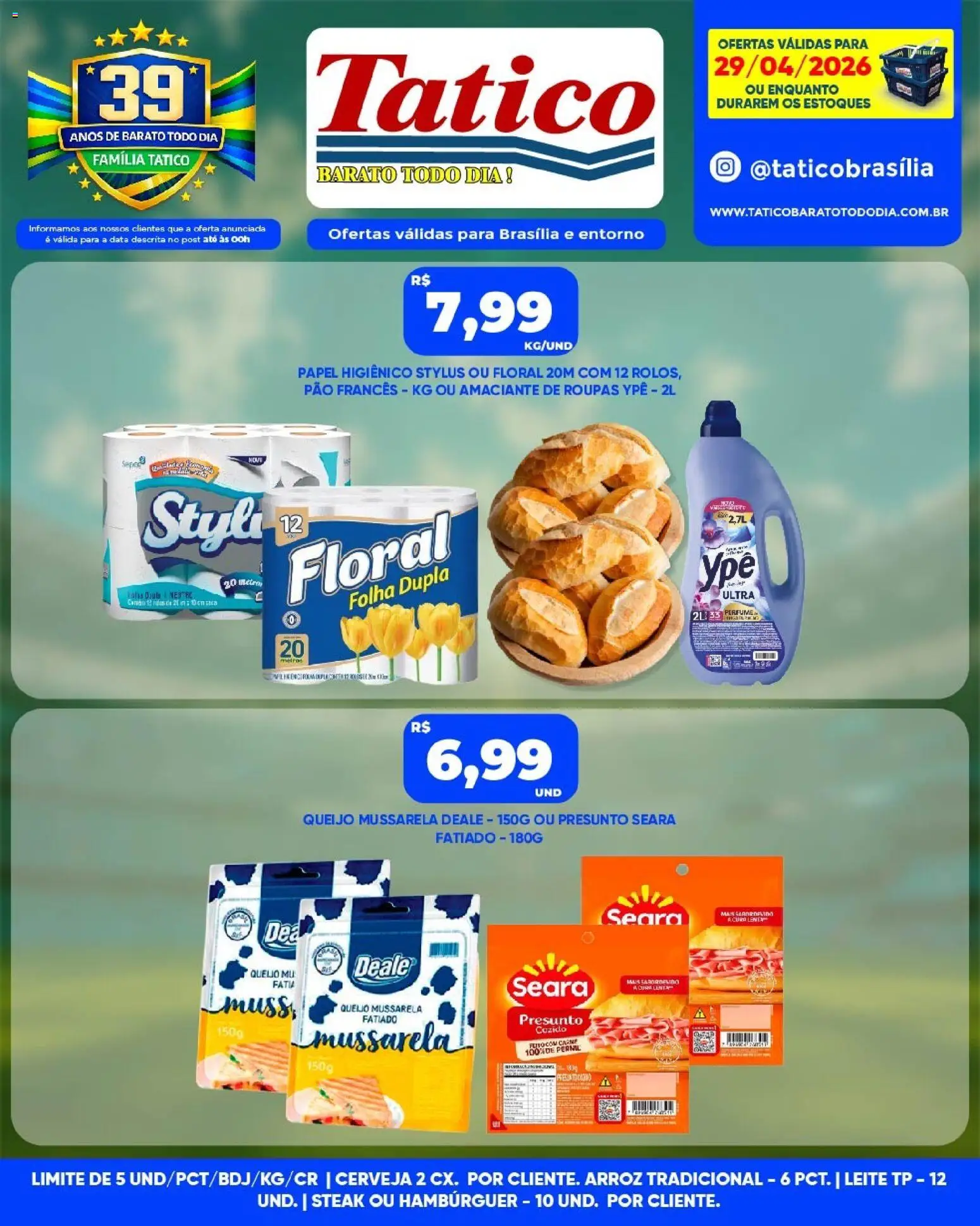 Tatico Folheto - válido de 29.04.2026 | Página: 7 | Produtos: Amaciante de roupas, Arroz, Carne, Hambúrguer