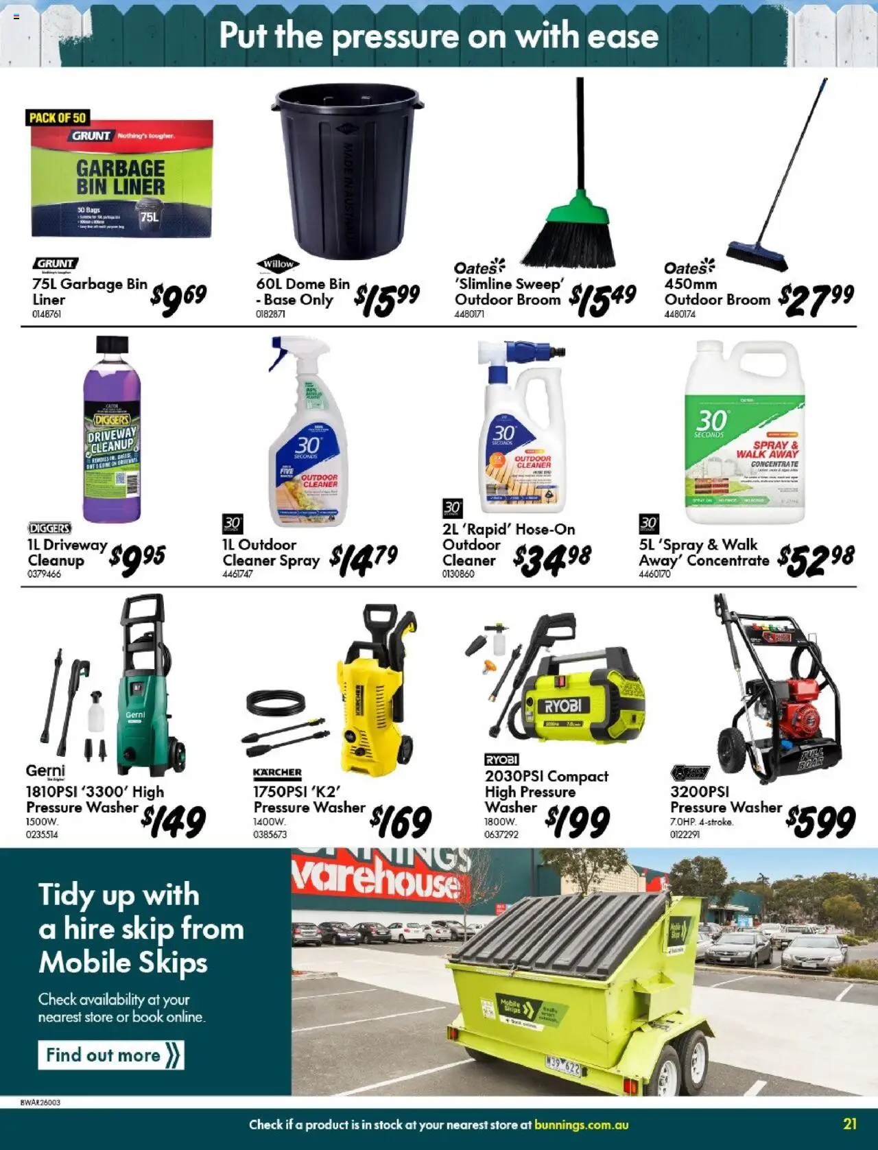 Bunnings Warehouse catalogue - valid from 10.09.2025 | Page: 21 | Products: Cleaner, Washer, Mobile, Broom