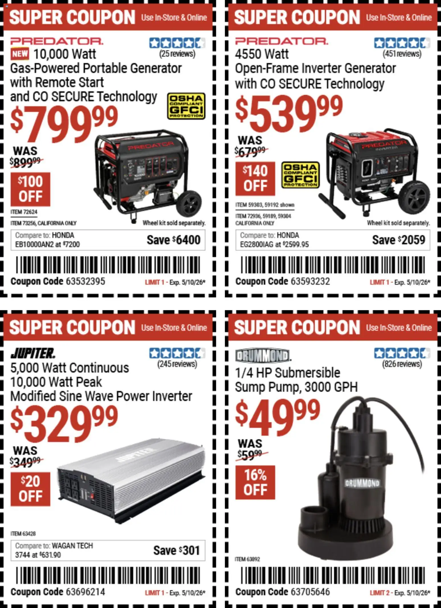 Harbor Freight Weekly Ad - valid from 27.04.2026 | Page: 11 | Products: Remote Start, Power Inverter