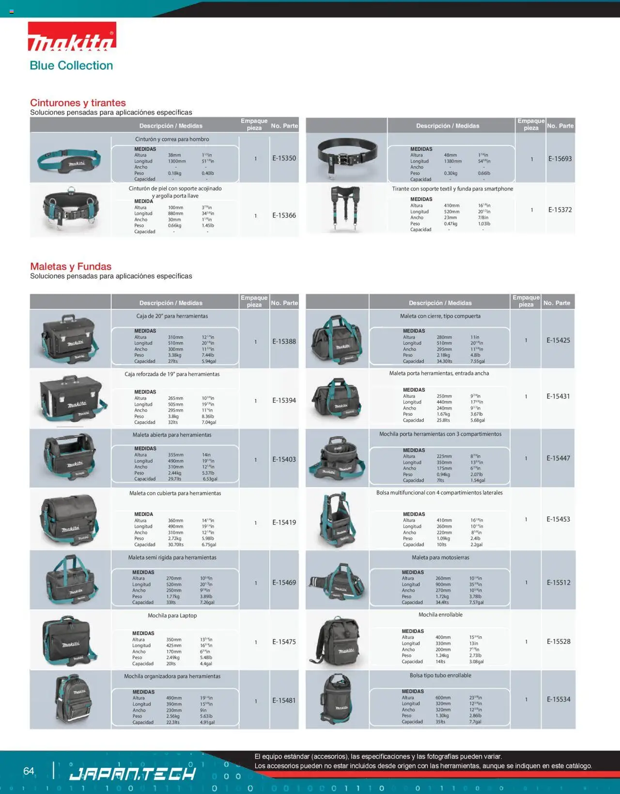 Nuevas ofertas de Makita válidas en toda la República Mexicana desde el 07.10.2024. ¡Encuentra las mejores ofertas en Makita catálogo Líneas de Ensamble! | Página: 64 | Productos: Bolsa, Mochila, Funda, Llave
