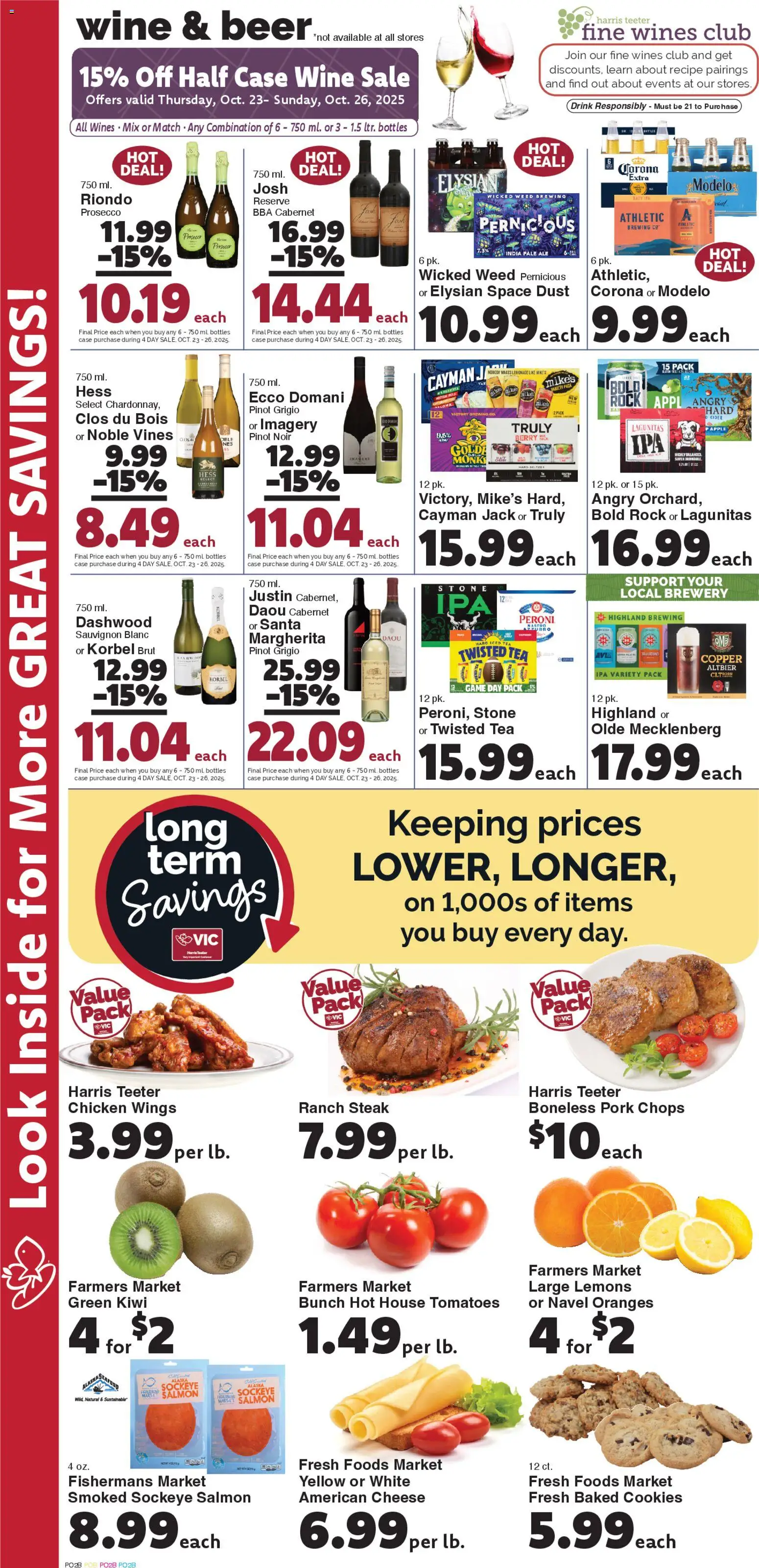 Harris Teeter Weekly Ad - valid from 22.10.2025 | Page: 8 | Products: Cider, Tomatoes, Cookies, Game