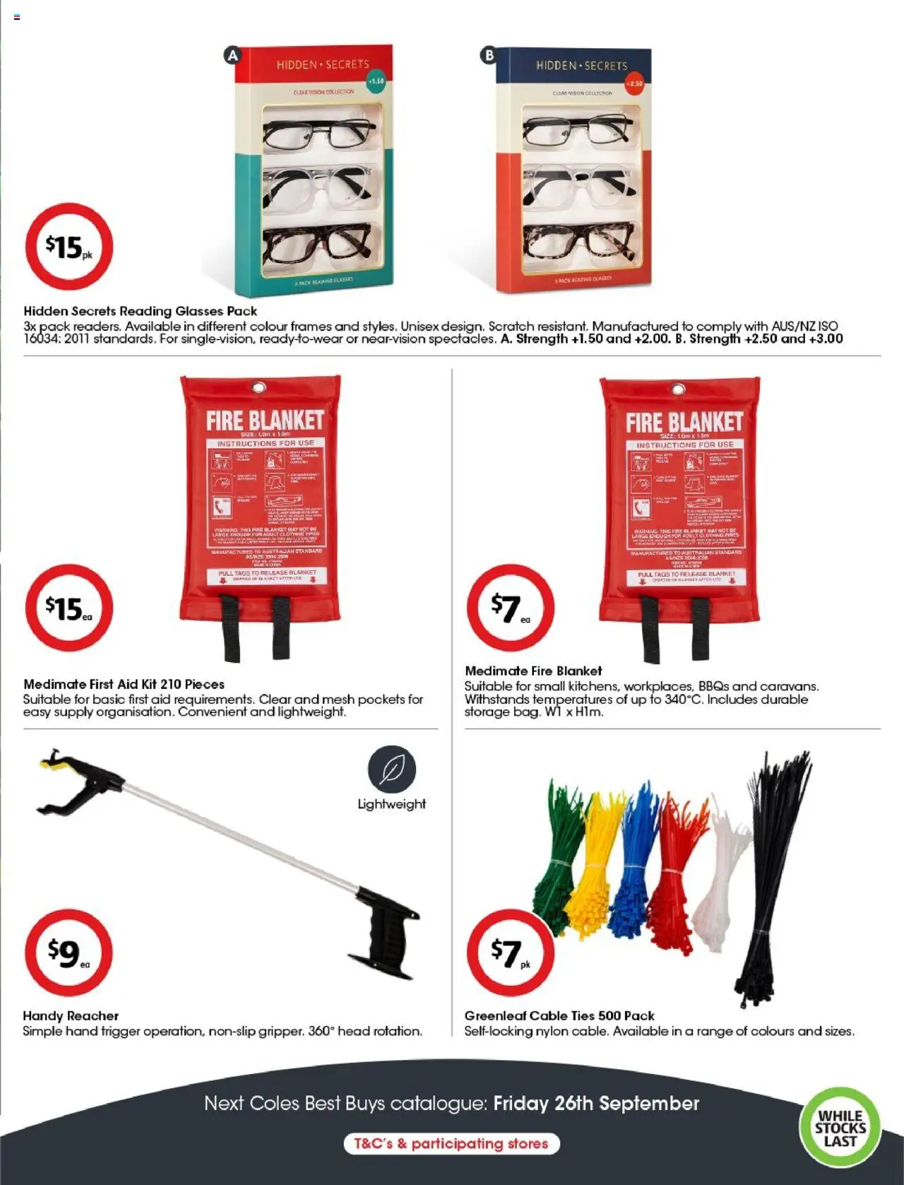 Coles catalogue - valid from 12.09.2025 | Page: 7 | Products: Glasses, Cable, Blanket