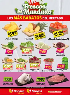 Vista previa de Soriana Frescos del Mandado Mercado: Coah, Chih y Dur (excepto Torreón y Saltillo), nuevo folleto de la tienda, válido en México a partir del 14.04.2026