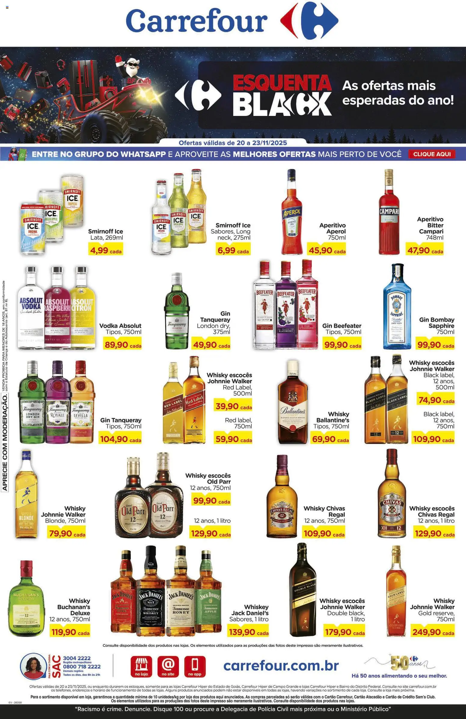 Carrefour Bairro Folheto - válido de 20.11.2025 | Página: 1 | Produtos: Whisky, Gin, Vodka, Campari