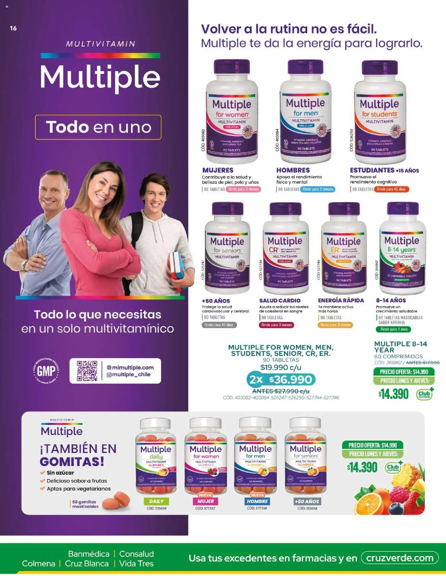 Cruz Verde - Ahorro Marzo │ válido desde el 01.03.2026 | Página: 16 | Productos: Gomitas, Té, Azucar