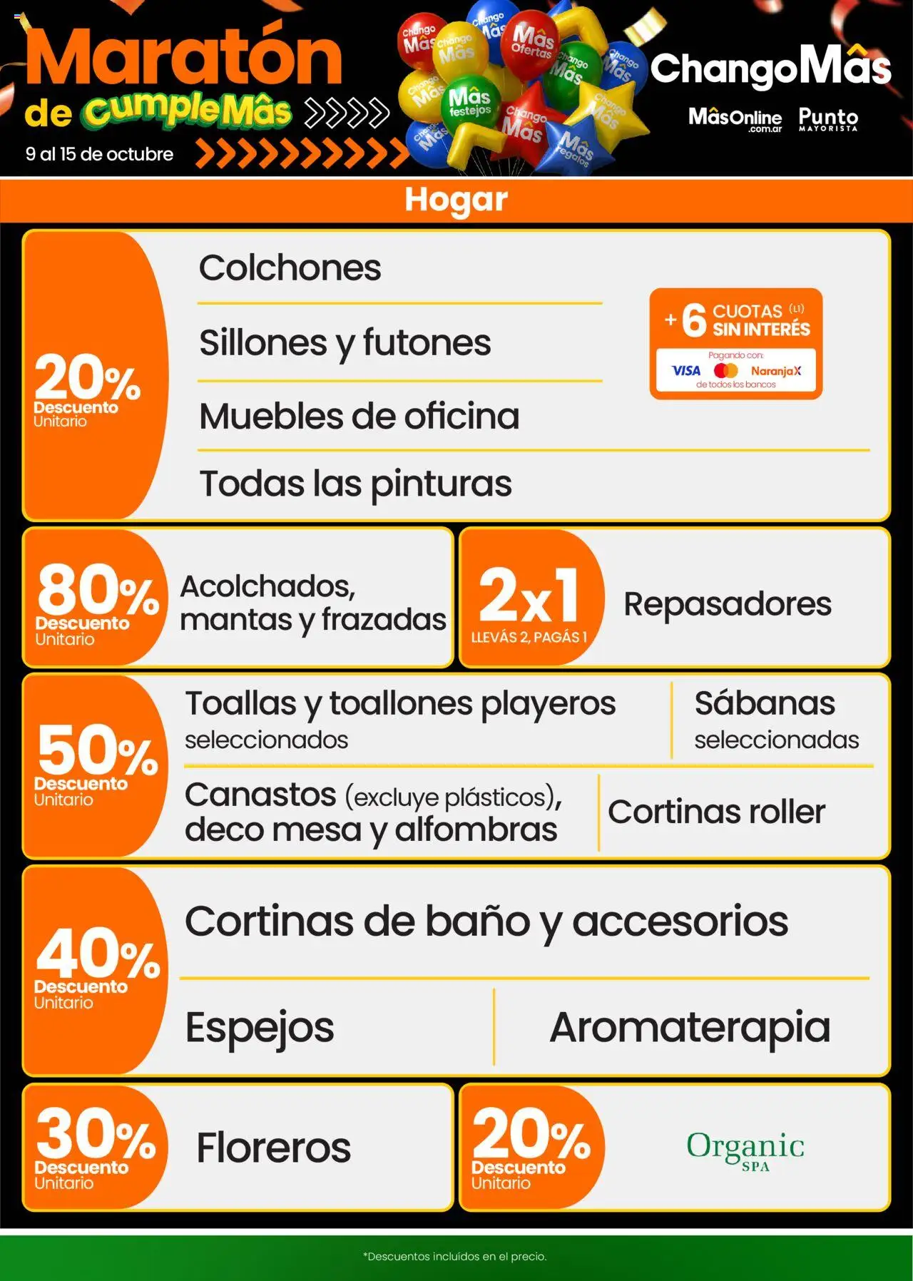Changomas ofertas │ válido desde el 09.10.2025 | Página: 15 | Productos: Sabanas, Toallas, Cortinas, Baño