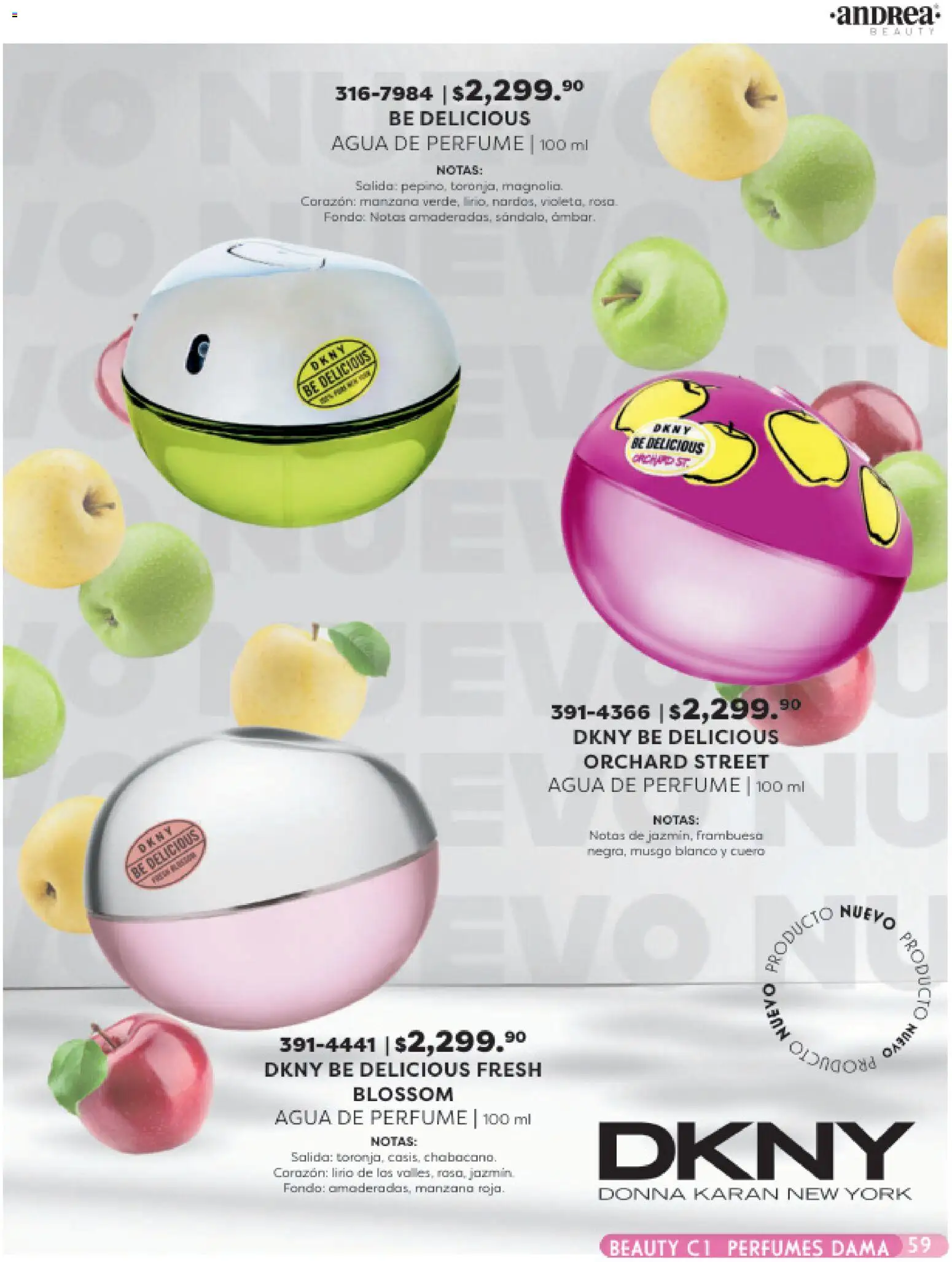 Nuevas ofertas de Andrea válidas en toda la República Mexicana desde el 25.01.2026. ¡Encuentra las mejores ofertas en Andrea catálogo Beauty! | Página: 59 | Productos: Manzana, Agua, Perfume