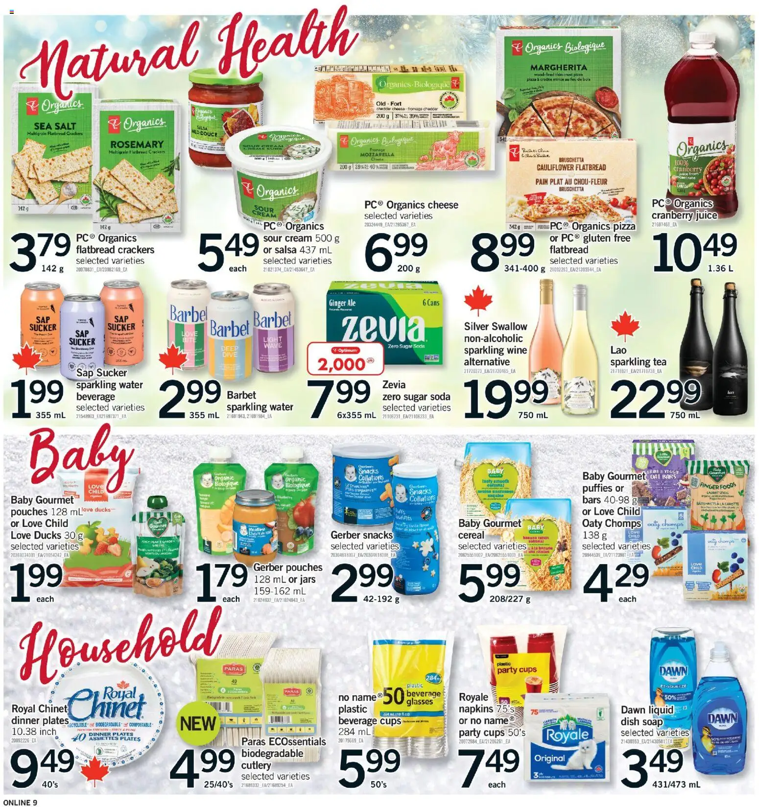 Fortinos flyer valid from 27.12.2025 | Page: 9 | Products: Tea, Cream, Pizza, Wine