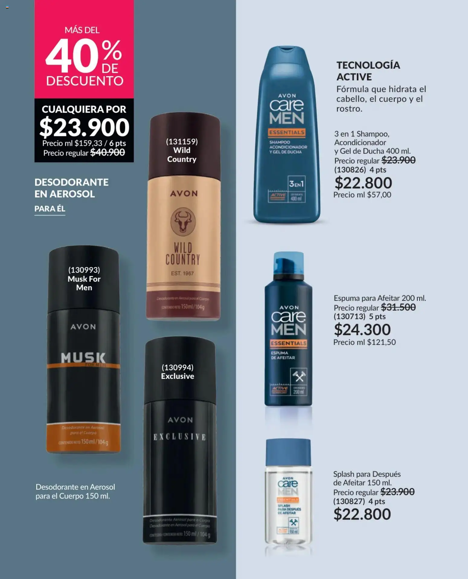 Avon revista - valida desde el 17.11.2025 | Página: 159 | Productos: Espuma, Ducha, Acondicionador, Desodorante