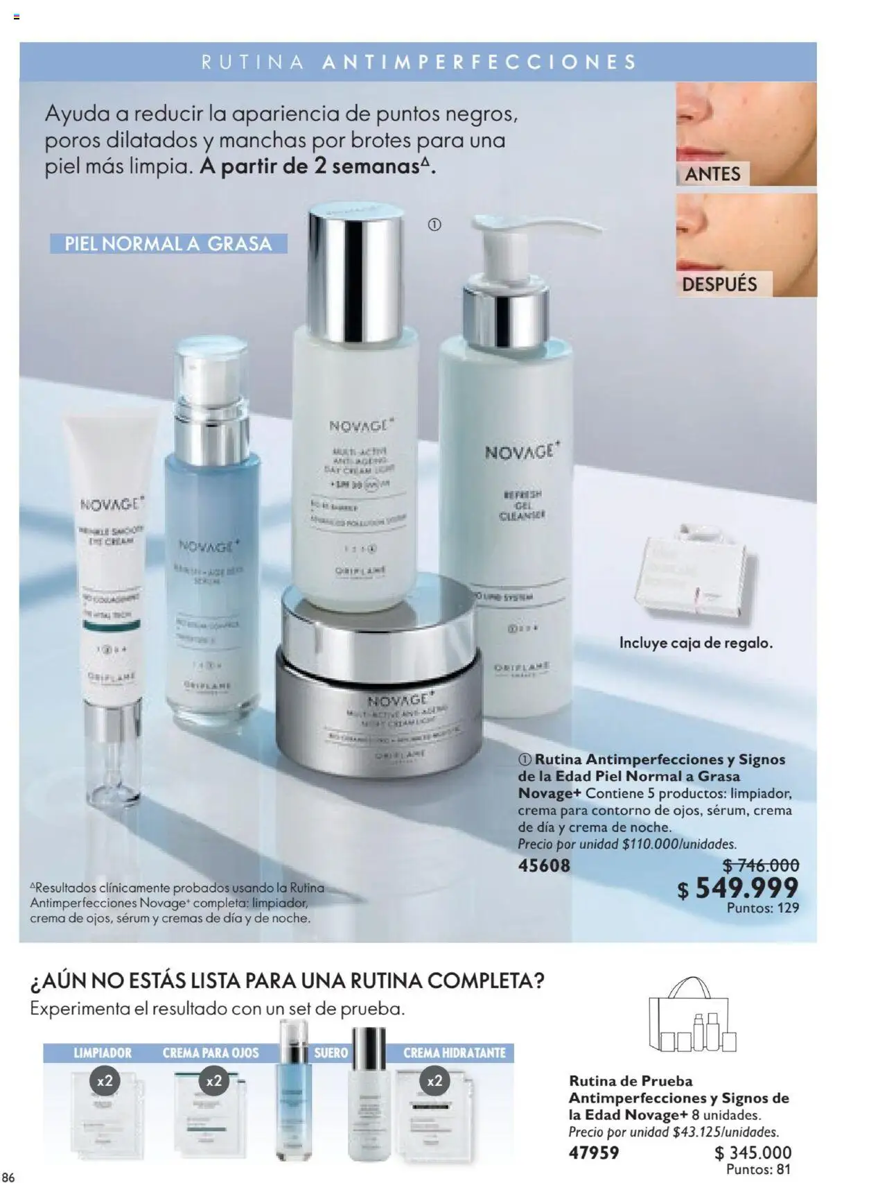 Oriflame revista - valida desde el 12.07.2025 | Página: 86 | Productos: Crema, Serum, Limpiador, Contorno