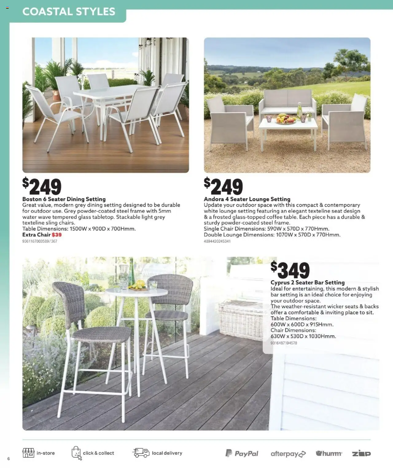 Mitre 10 catalogue - valid from 03.09.2025 | Page: 6 | Products: Table, Chair, Light, Coffee