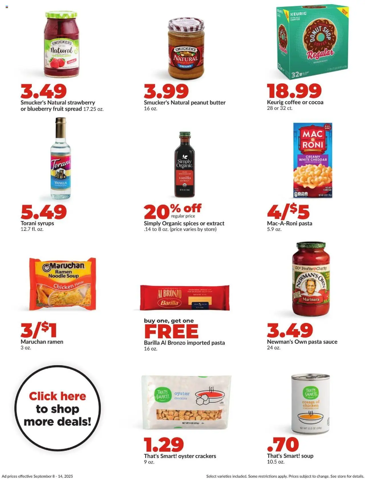 HyVee Weekly Ad - valid from 08.09.2025 | Page: 18 | Products: Butter, Coffee, Pasta, Spices