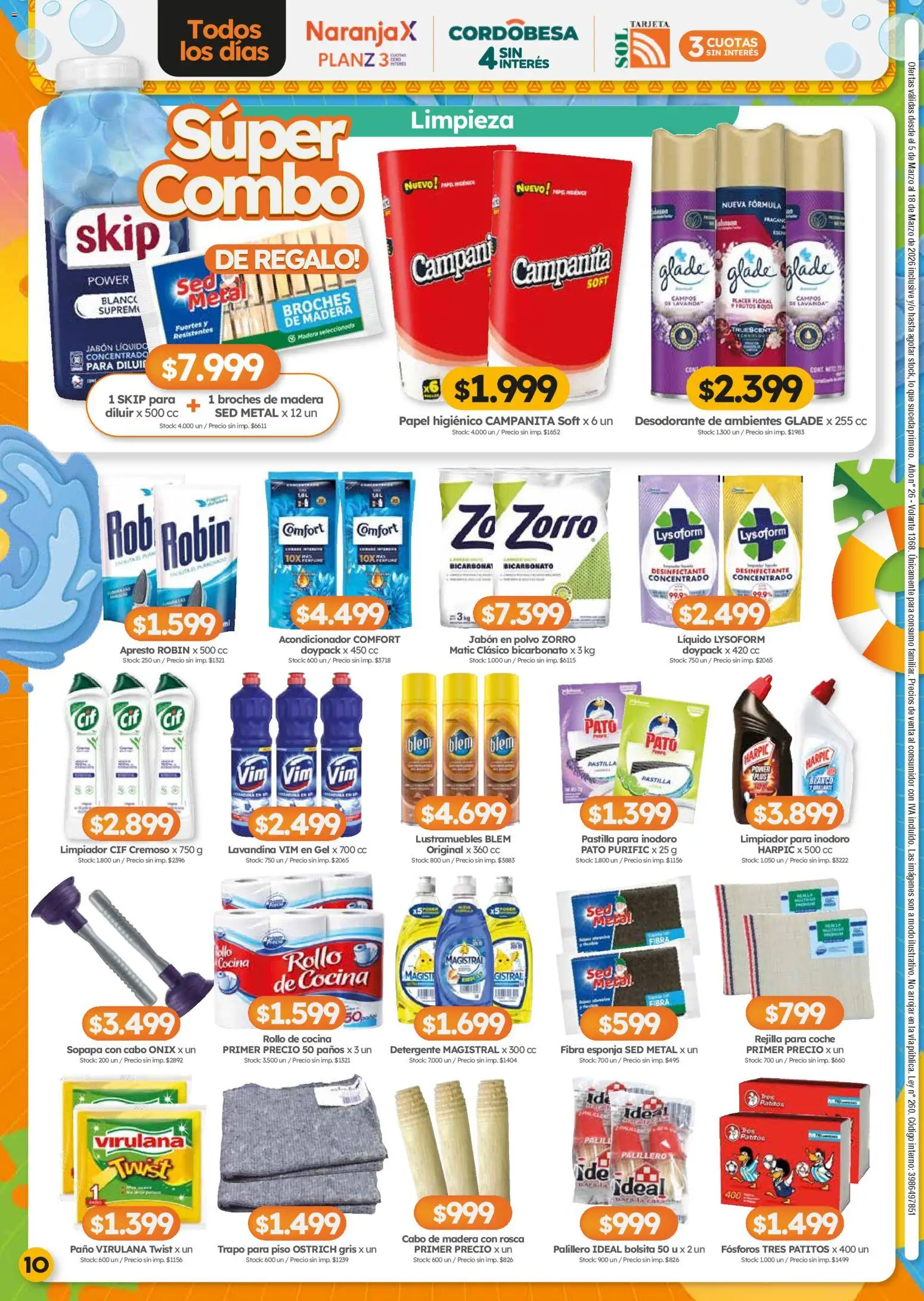 Cordiez ofertas │ válido desde el 05.03.2026 | Página: 10 | Productos: Papel higiénico, Fósforos, Rejilla, Jabón en polvo