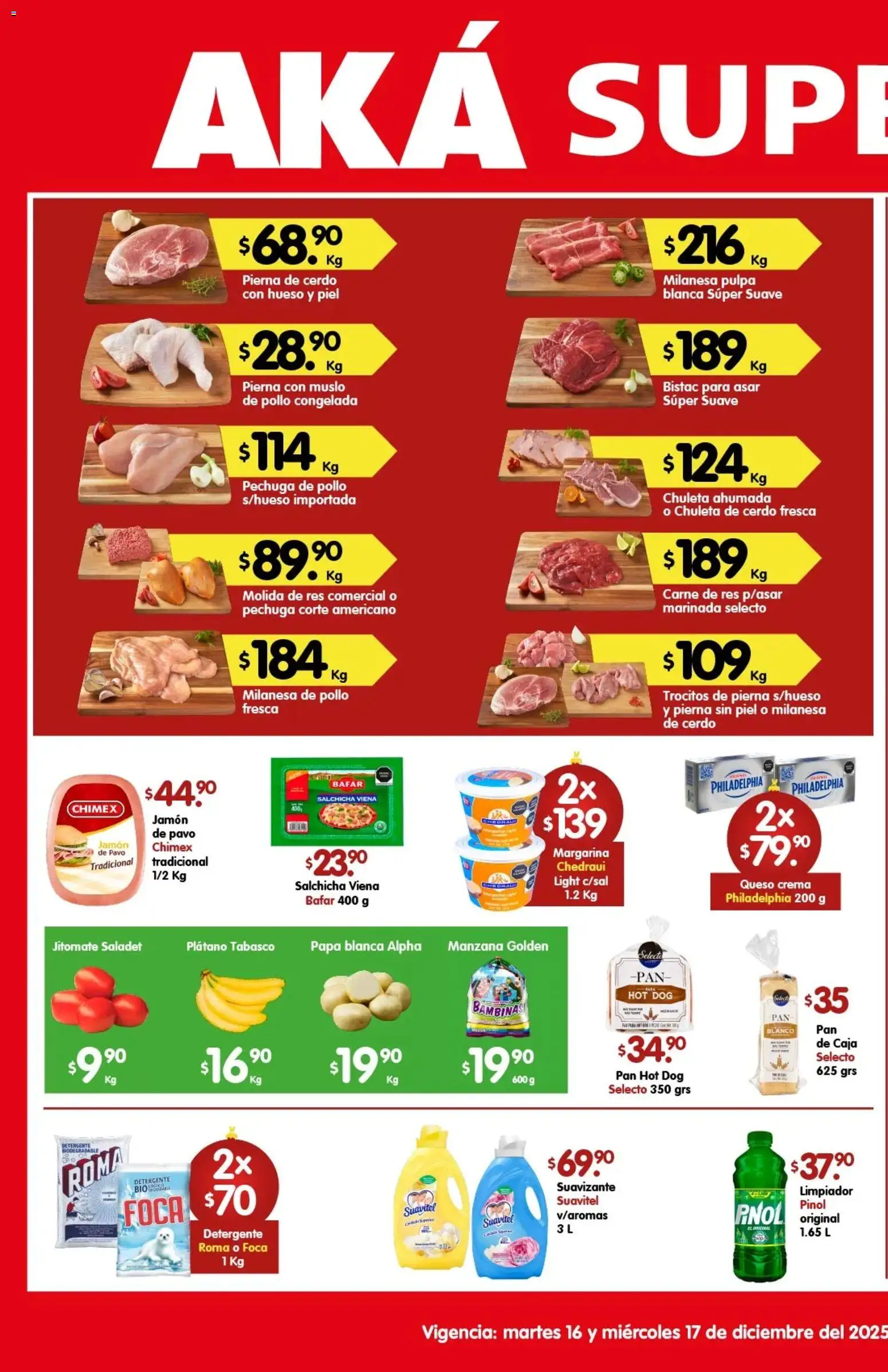 Nuevas ofertas de Arteli válidas en toda la República Mexicana desde el 16.12.2025. ¡Encuentra las mejores ofertas en Arteli folleto Aká Super Bodega! | Página: 1 | Productos: Pollo, Queso, Jamón, Limpiador
