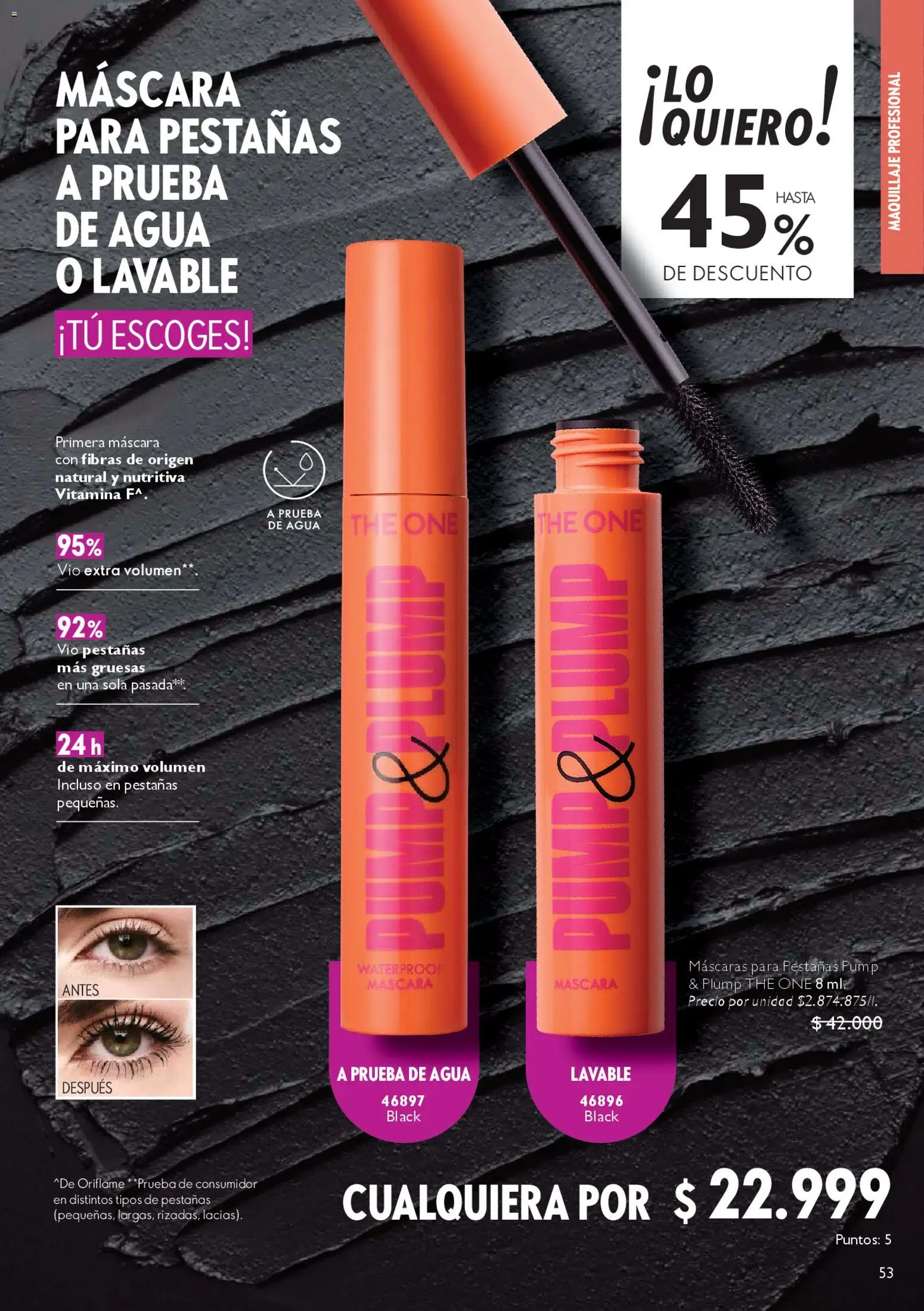 Oriflame revista - valida desde el 18.04.2026 | Página: 53 | Productos: Agua, Maquillaje, Máscara
