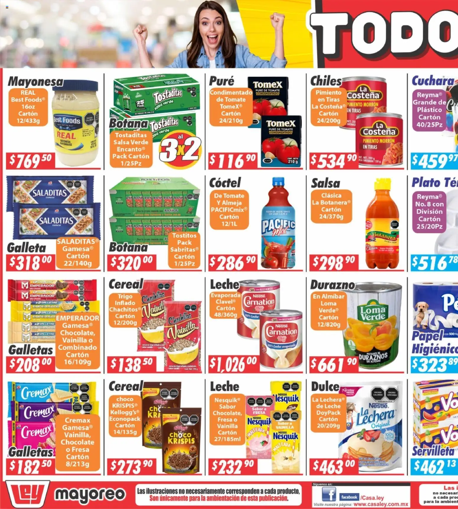 Nuevas ofertas de Casa Ley válidas en toda la República Mexicana desde el 27.04.2026. ¡Encuentra las mejores ofertas en Casa Ley folleto Frontera! | Página: 3 | Productos: Leche, Chocolate, Pimiento, Galletas