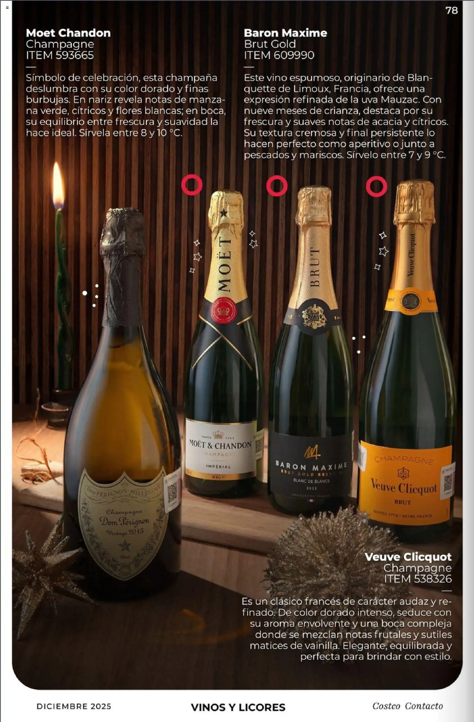 Nuevas ofertas de Costco válidas en toda la República Mexicana desde el 01.12.2025. ¡Encuentra las mejores ofertas en Costco Revista Diciembre! | Página: 78 | Productos: Champagne, Manzana, Res, Vino