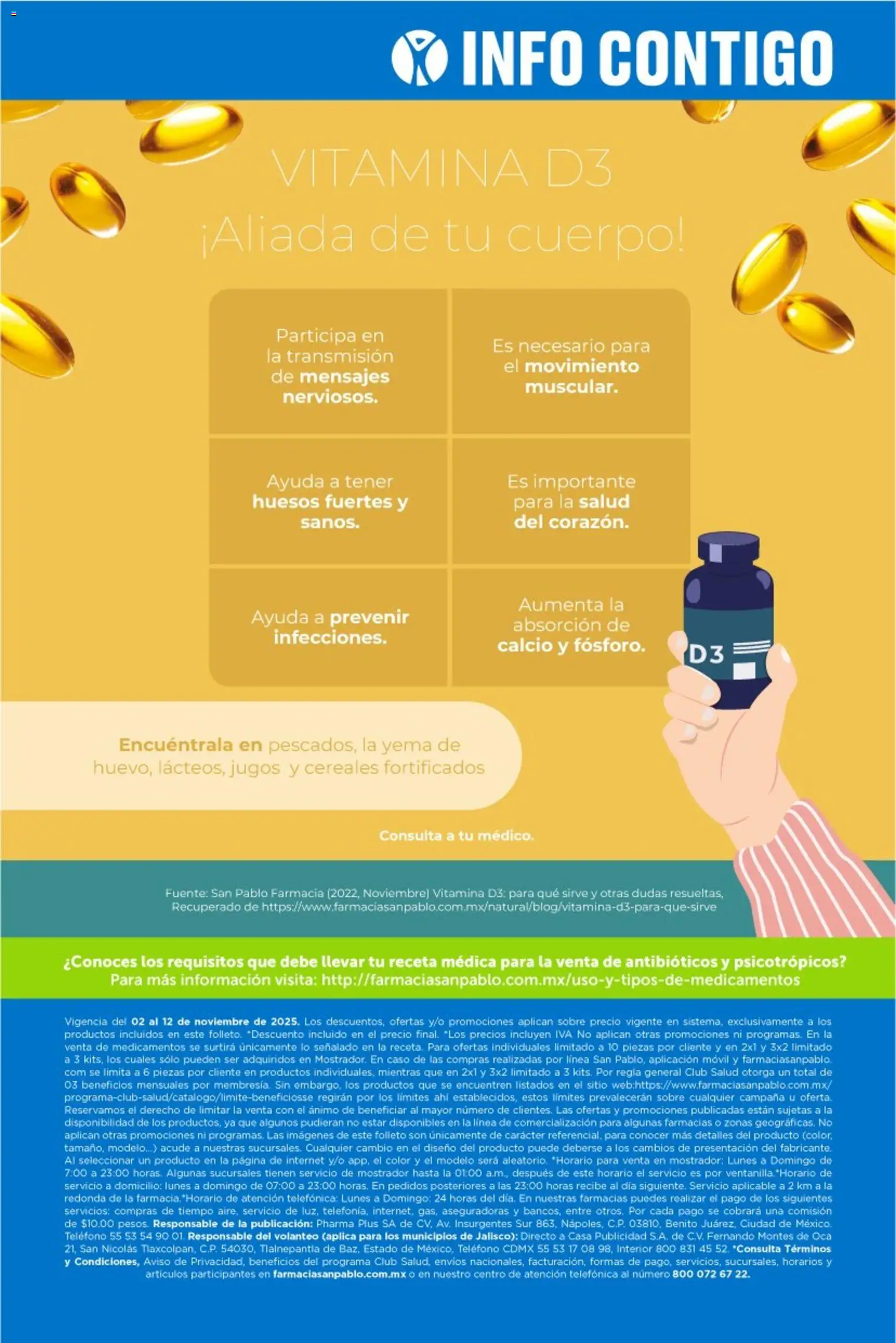 Nuevas ofertas de Farmacia San Pablo válidas en toda la República Mexicana desde el 02.11.2025. ¡Encuentra las mejores ofertas en Farmacia San Pablo catálogo! | Página: 15 | Productos: Movil, Teléfono, Sobre, Campana