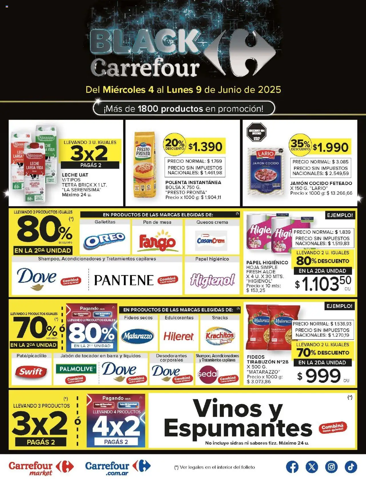 Carrefour Market catálogo │ válido desde el 04.06.2025 | Página: 1 | Productos: Papel higiénico, Galletitas, Mesa, Polenta