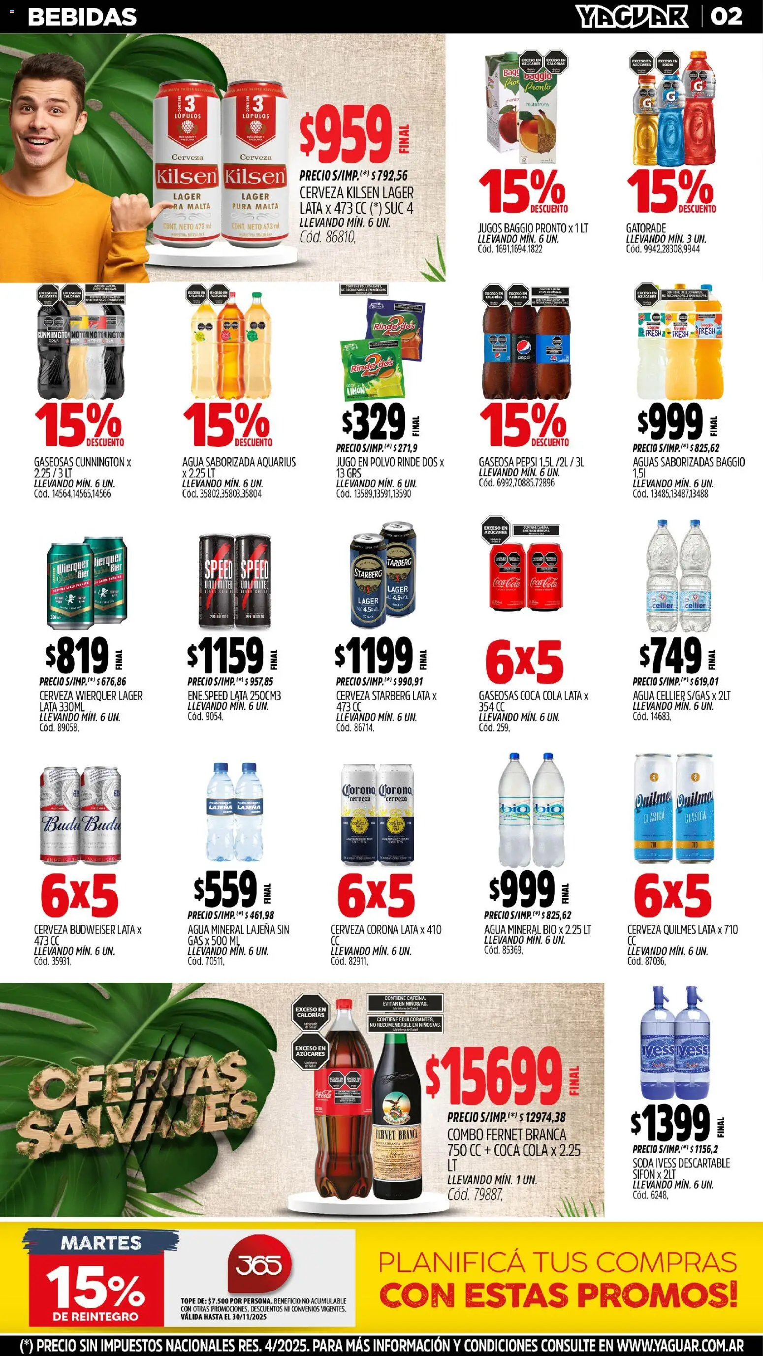 Yaguar - General Roca │ válido desde el 03.11.2025 | Página: 2 | Productos: Fernet, Gaseosa, Soda, Agua