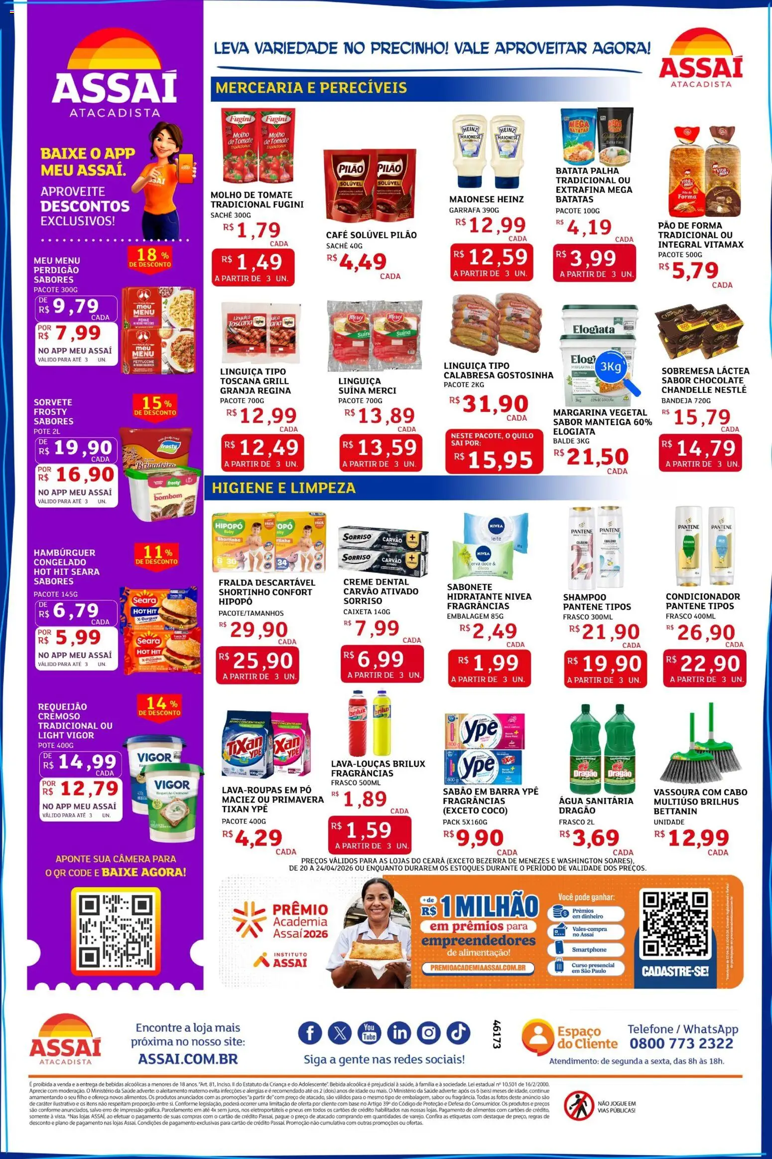 Assaí Atacadista Folheto - válido de 20.04.2026 | Página: 2 | Produtos: Shampoo, Chocolate, Batata, Água sanitária