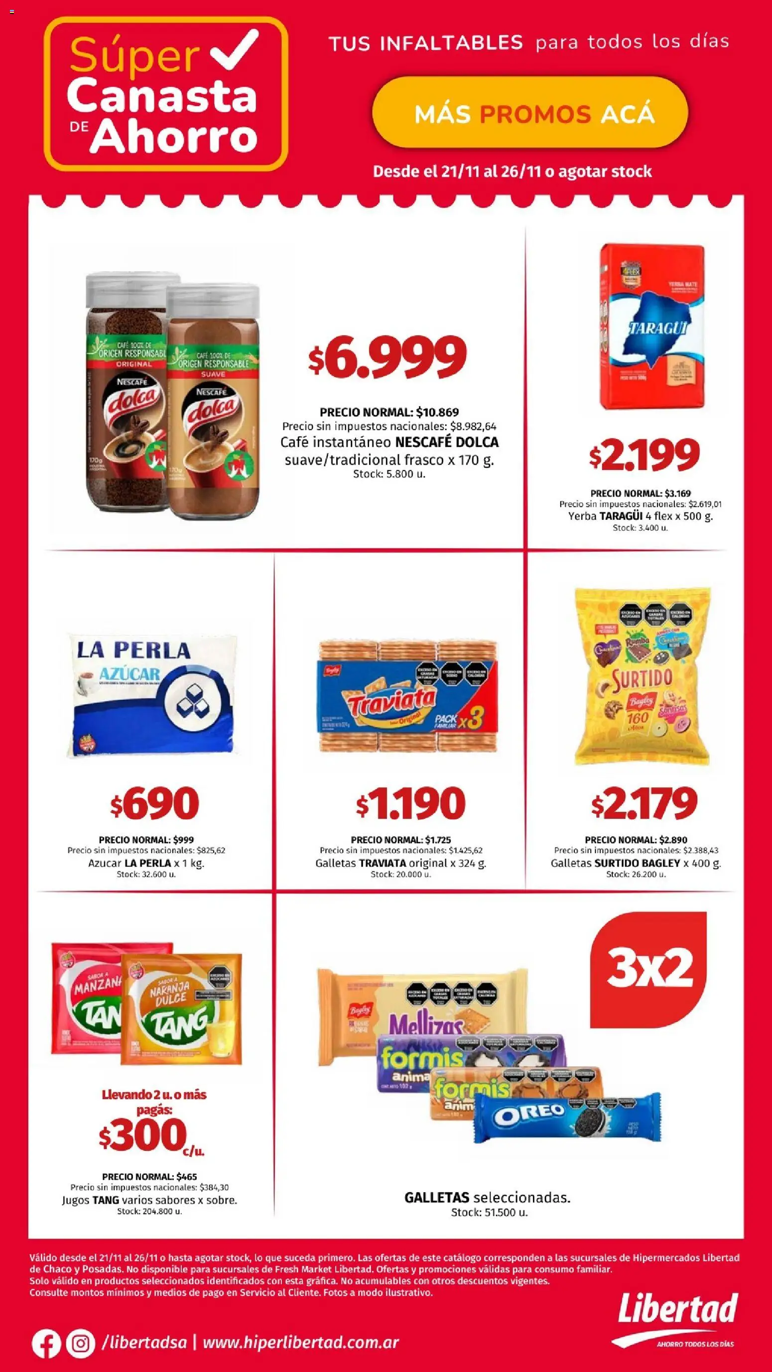 Hipermercado Libertad - CANASta │ válido desde el 21.11.2025 | Página: 5 | Productos: Azucar, Yerba, Café, Galletas