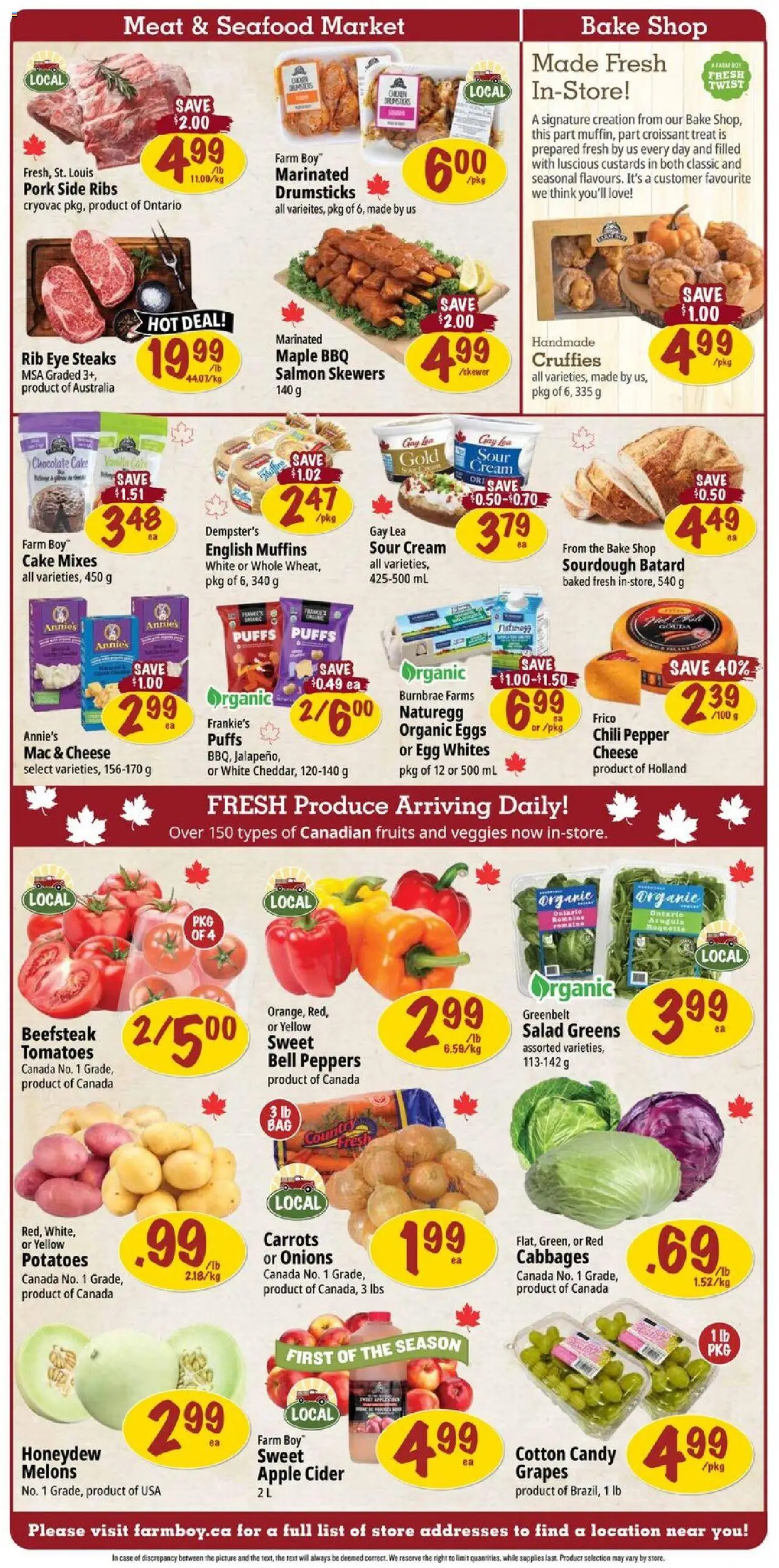Farm Boy flyer valid from 18.09.2025 | Page: 2 | Products: Sour cream, Salad, Cheese, Chocolate