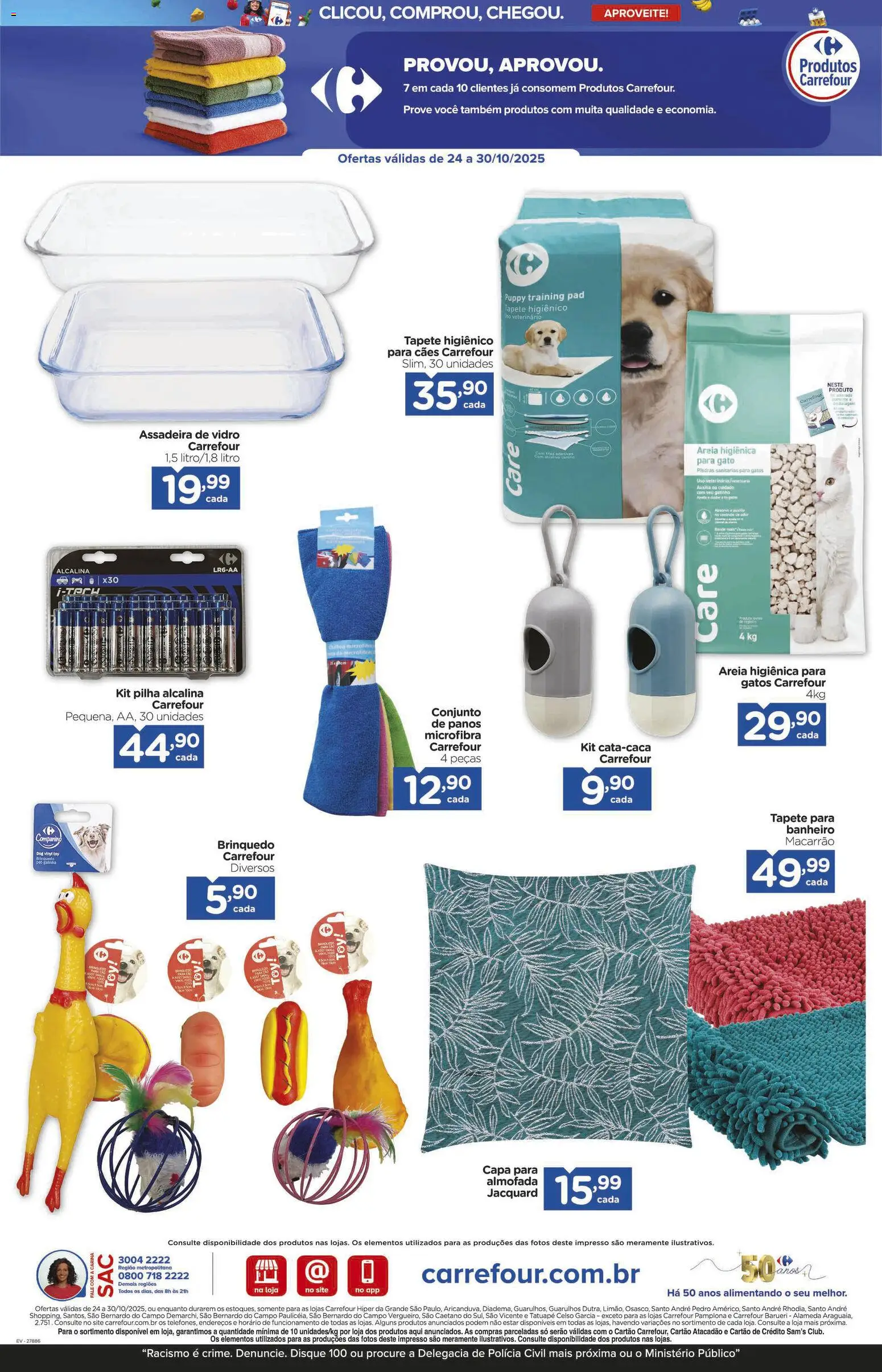 Carrefour Folheto - válido de 24.10.2025 | Página: 23 | Produtos: Tapete, Macarrão, Tapete higiênico, Assadeira