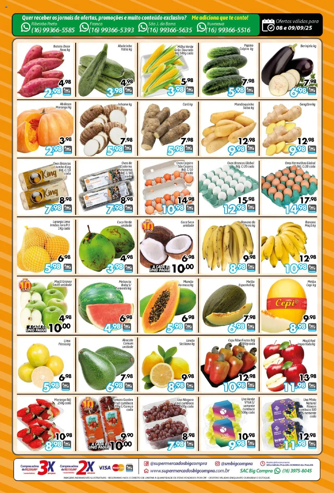 Big Compra Folheto - válido de 08.09.2025 | Página: 2 | Produtos: Melão, Moranga, Abobrinha, Berinjela