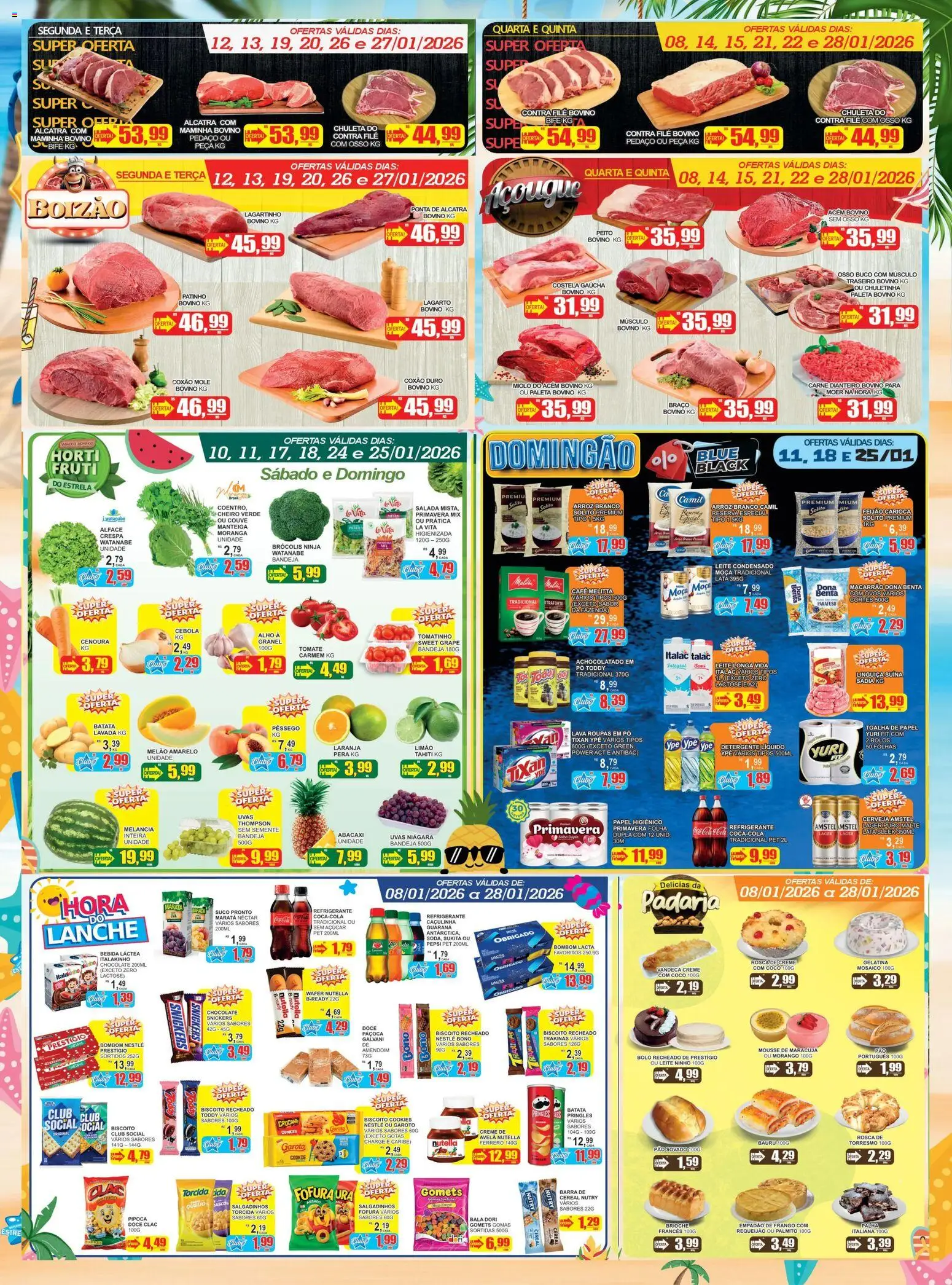 Estrela Azul Folheto - válido de 08.01.2026 | Página: 3 | Produtos: Linguiça, Maminha, Macarrão, Creme