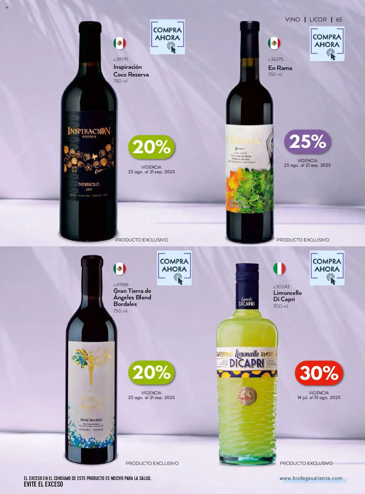 Nuevas ofertas de Bodegas Alianza válidas en toda la República Mexicana desde el 01.07.2025. ¡Encuentra las mejores ofertas en Bodegas Alianza catálogo Cava Morada! | Página: 67 | Productos: Vino