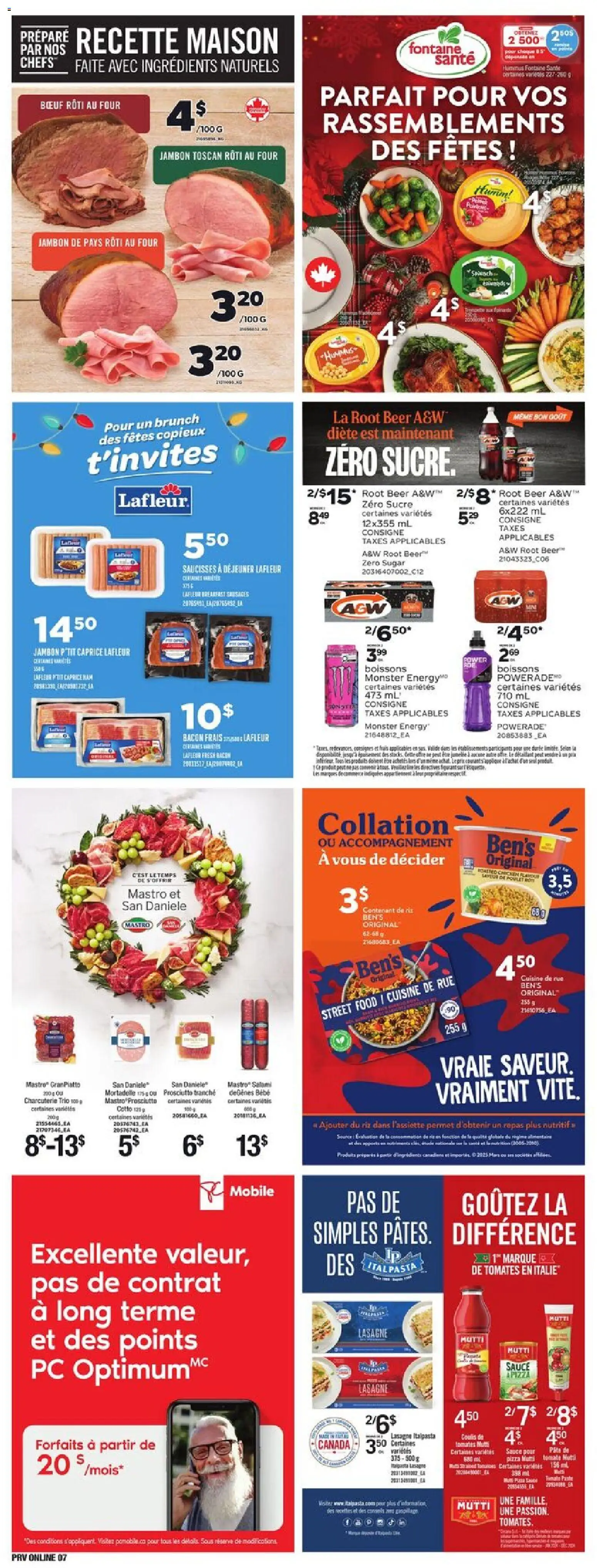 Provigo flyer valid from 11.12.2025 | Page: 11 | Products: Pasta, PC, Salami, Pizza